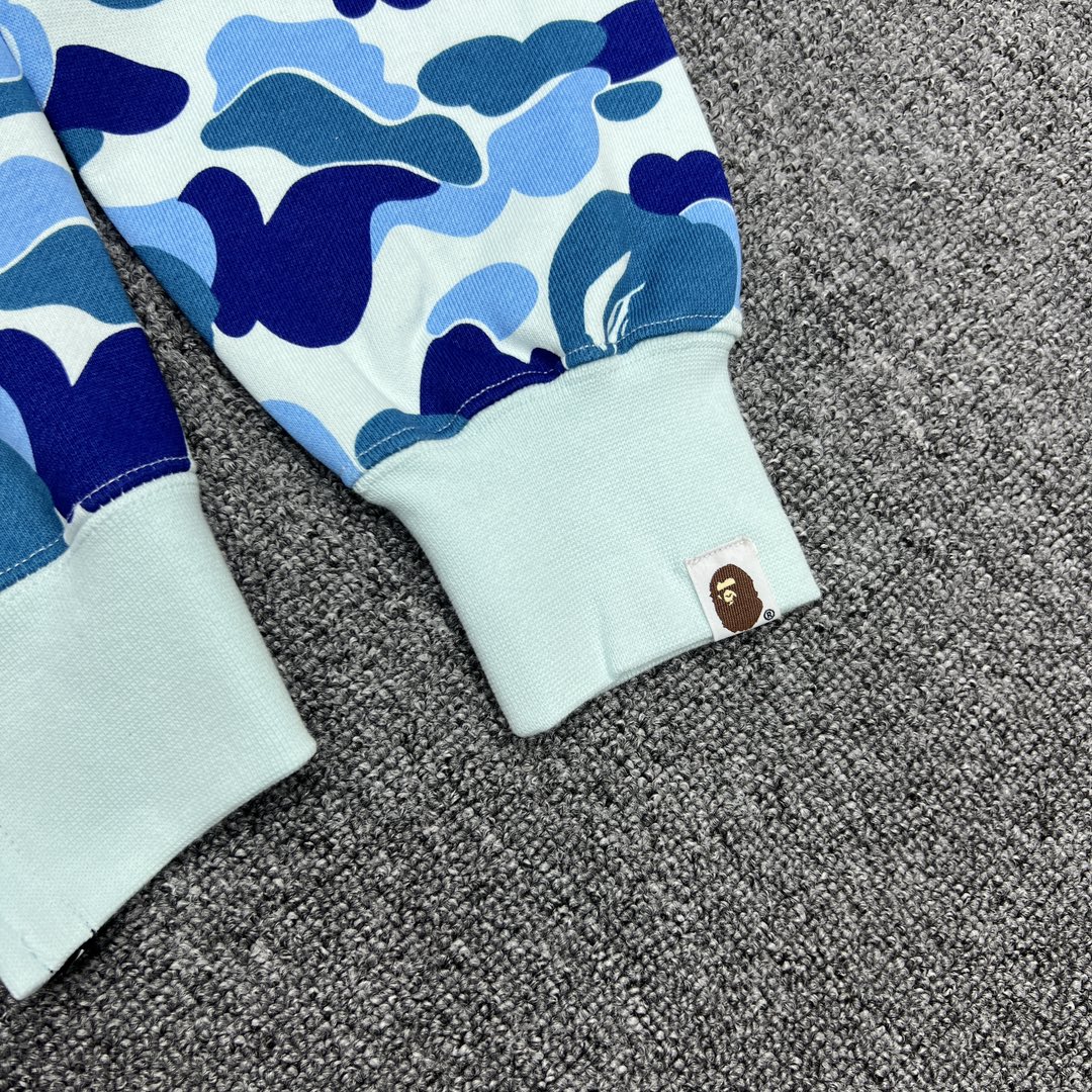 A BATHING APE BAPE  双帽  鲨鱼拉链外套  男女同款 蓝色