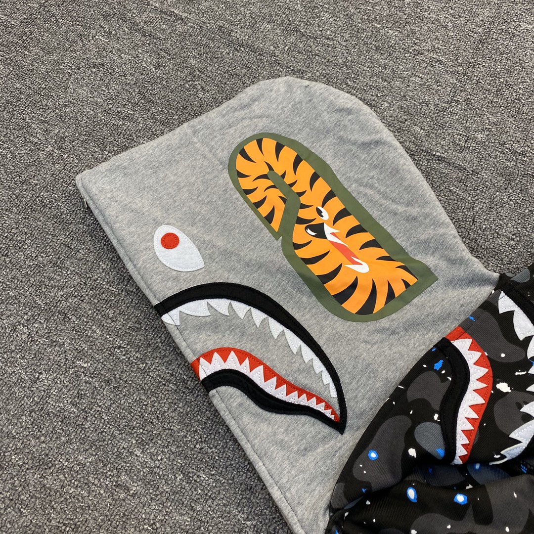 A BATHING APE BAPE  双帽 星空 迷彩拉链外套  男女同款 黑色 1G20-115-004