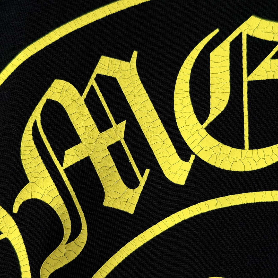 Chrome Hearts CH克罗心 长袖 袖子字体 后背大马蹄  STAFF 黑黄 裂纹