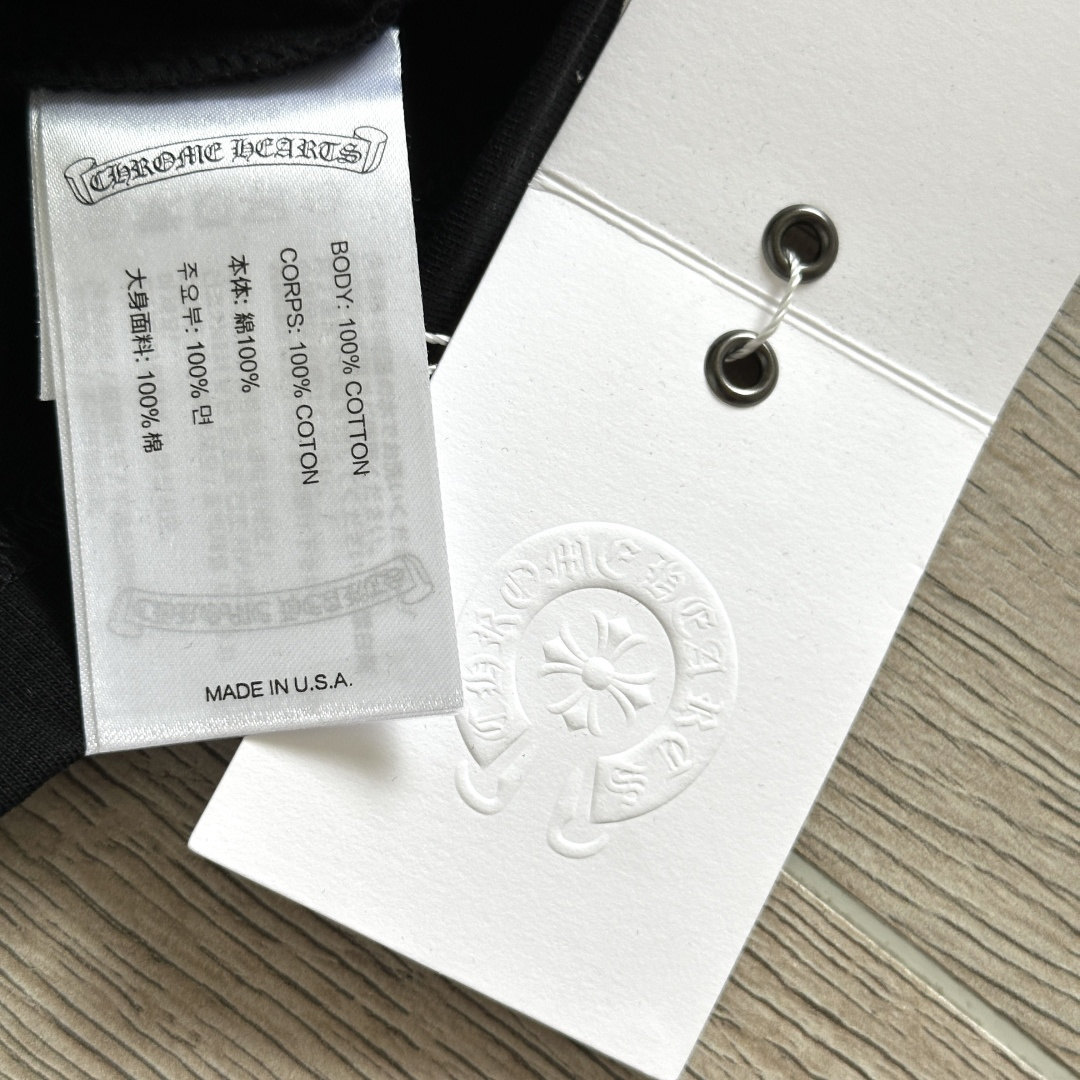 Chrome Hearts CH克罗心 长袖 袖子字体 后背大马蹄  STAFF 黑黄 裂纹