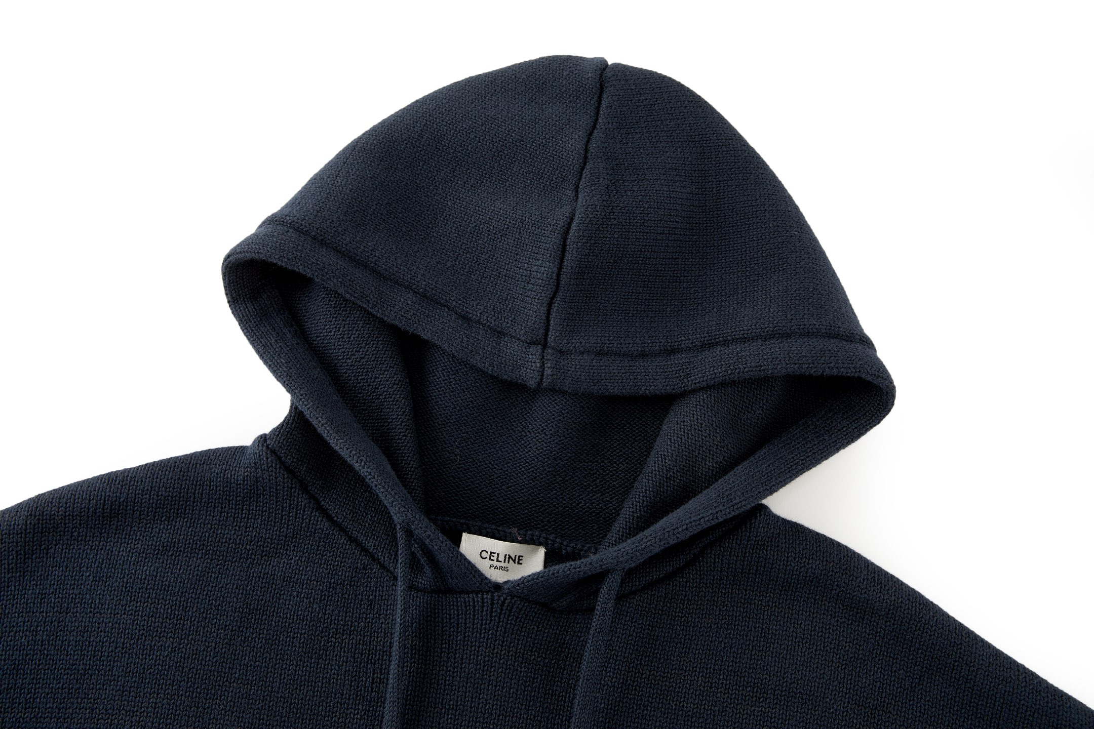 CELINE 赛琳 刺绣标识针织连帽卫衣 连帽衫 毛衣 针织衫 长袖 蓝色 B5
