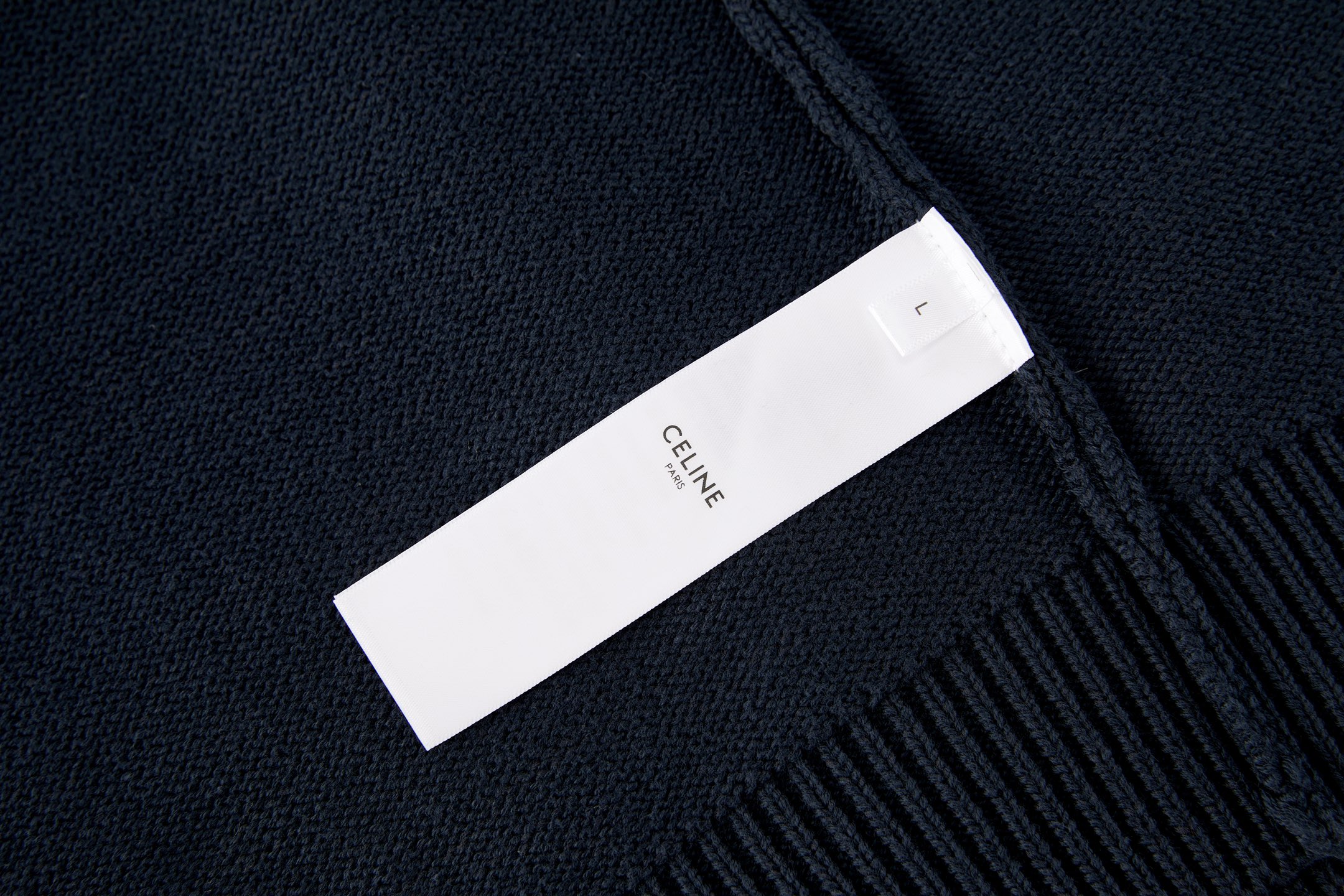 CELINE 赛琳 刺绣标识针织连帽卫衣 连帽衫 毛衣 针织衫 长袖 蓝色 B5