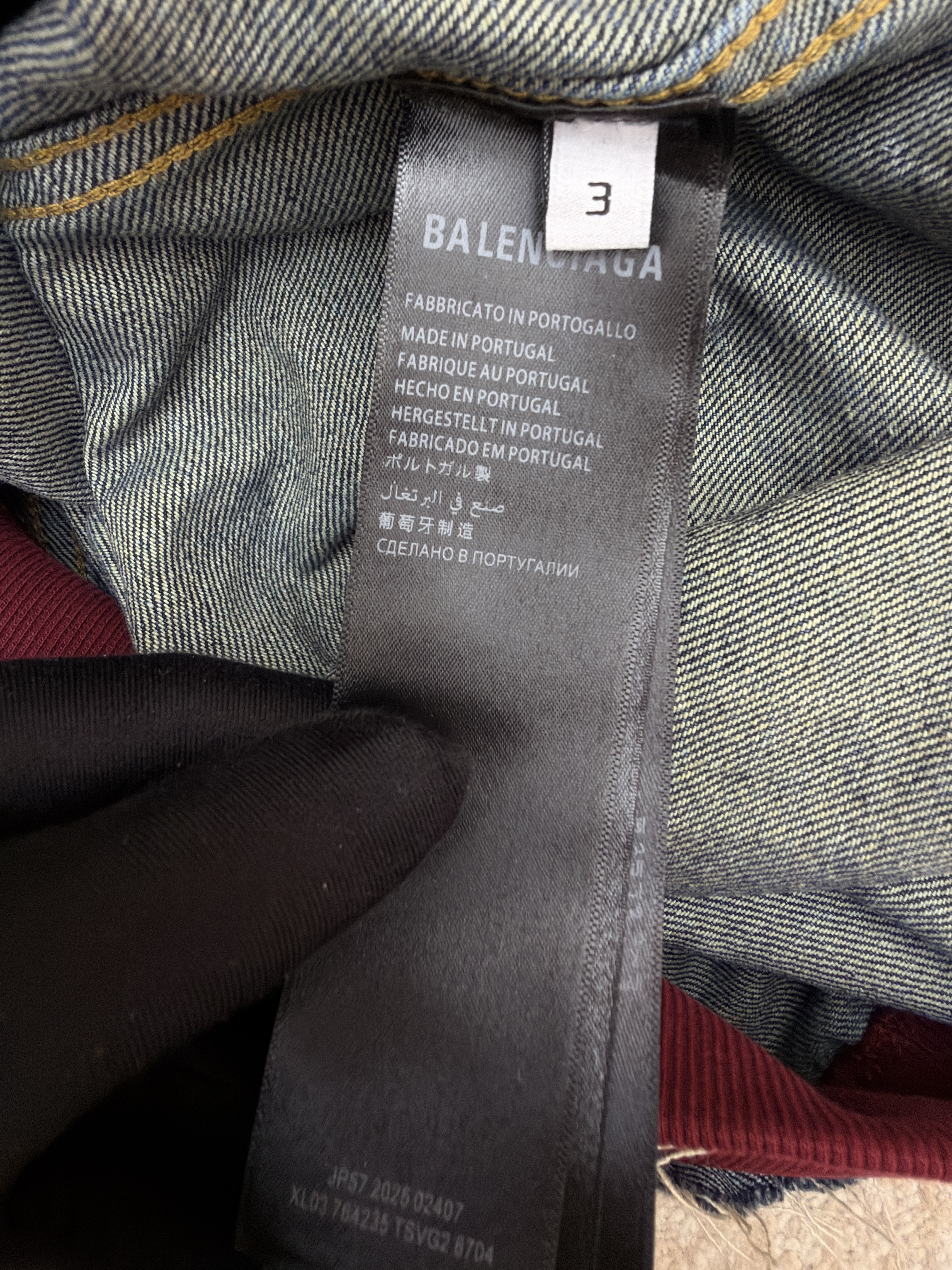 Balenciaga 巴黎世家 拼接刺绣牛仔兜帽外套 牛仔衣 夹克 长袖 蓝色 C0