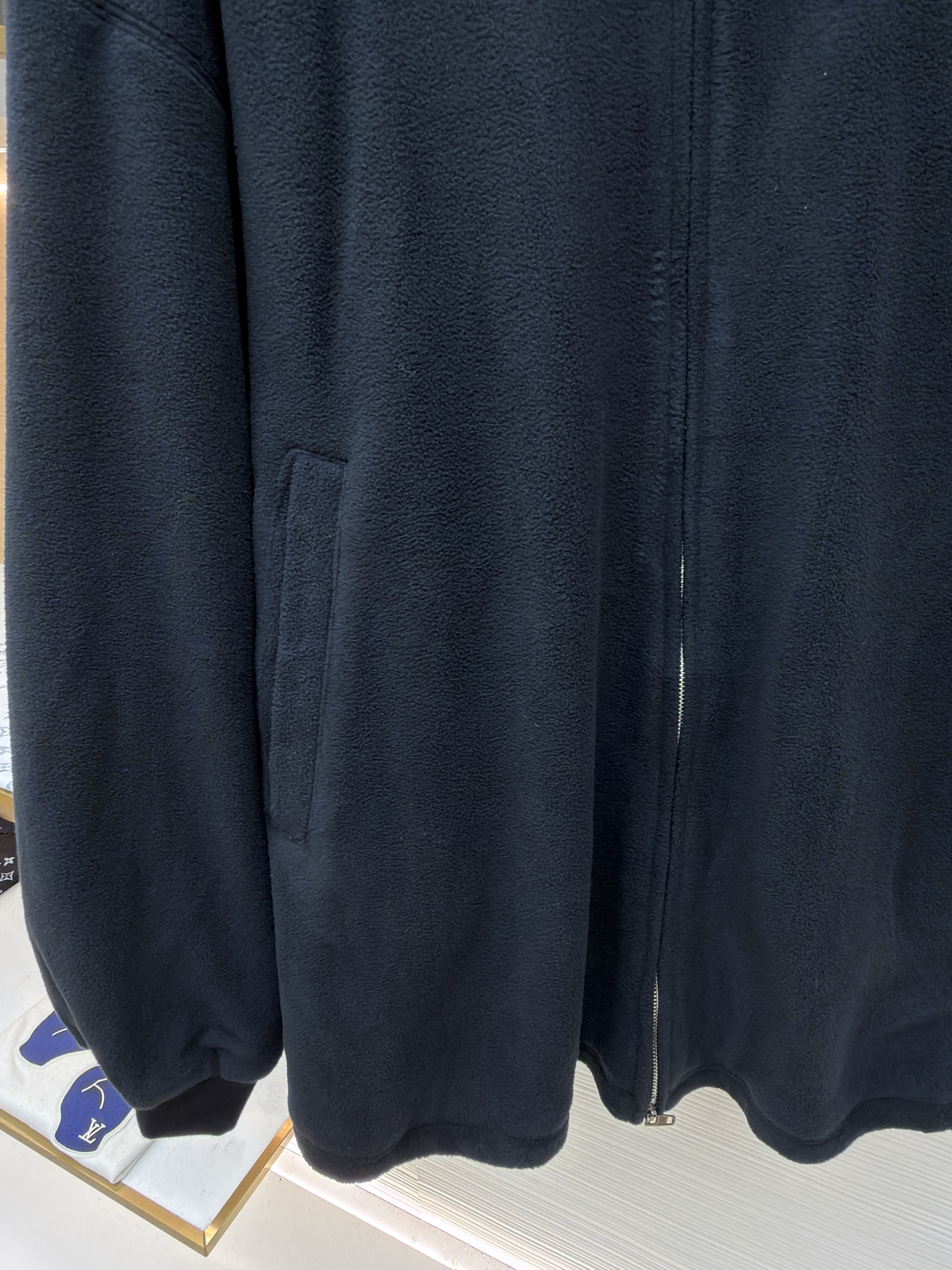Balenciaga 巴黎世家 刺绣双向拉链抓绒连帽卫衣 连帽衫 夹克 外套 秋冬 长袖 黑色 B5