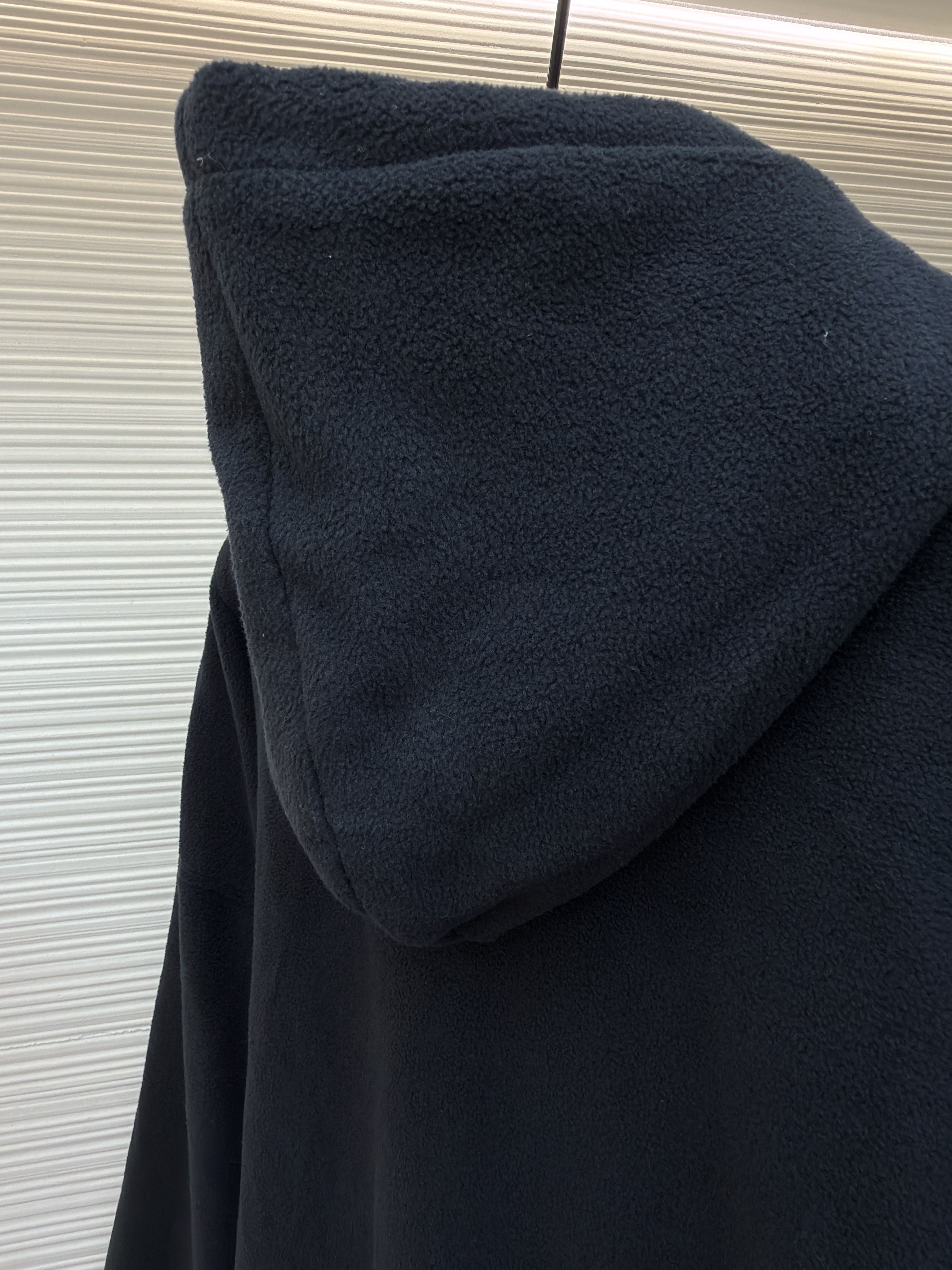 Balenciaga 巴黎世家 刺绣双向拉链抓绒连帽卫衣 连帽衫 夹克 外套 秋冬 长袖 黑色 B5