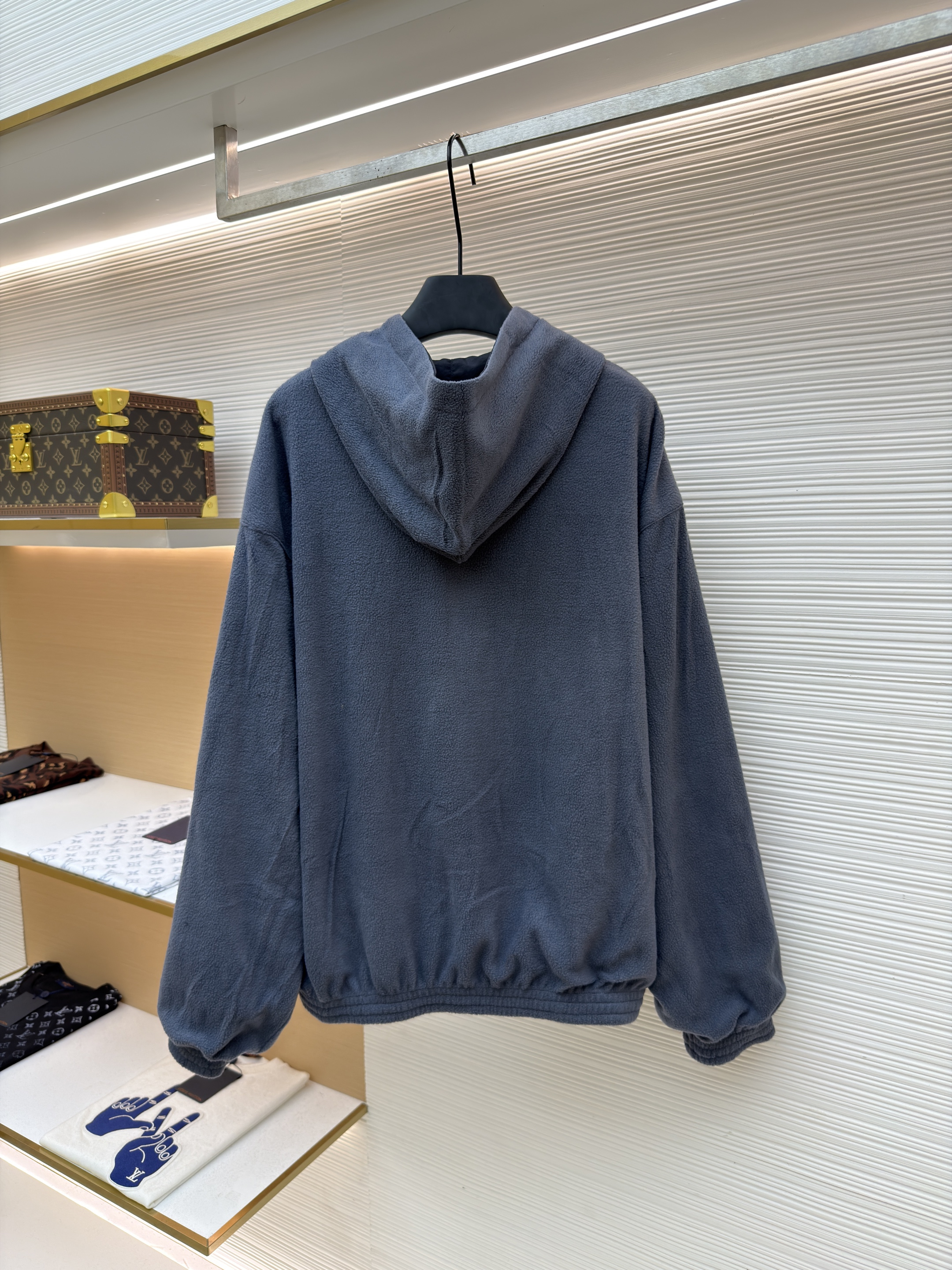 Balenciaga 巴黎世家 草书刺绣抓绒双面两穿拉链连帽夹克 外套 秋冬 长袖 C0