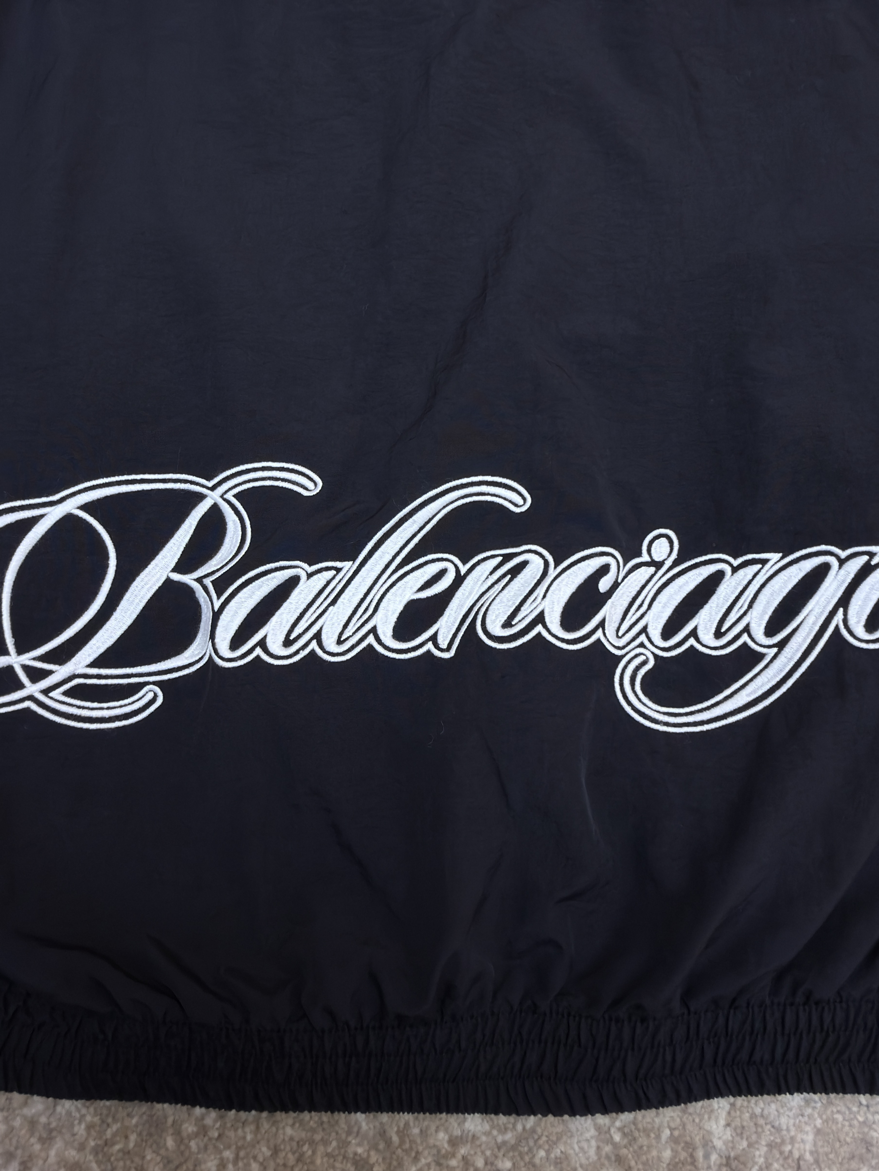 Balenciaga 巴黎世家 草书刺绣抓绒双面两穿拉链连帽夹克 外套 秋冬 长袖 C0