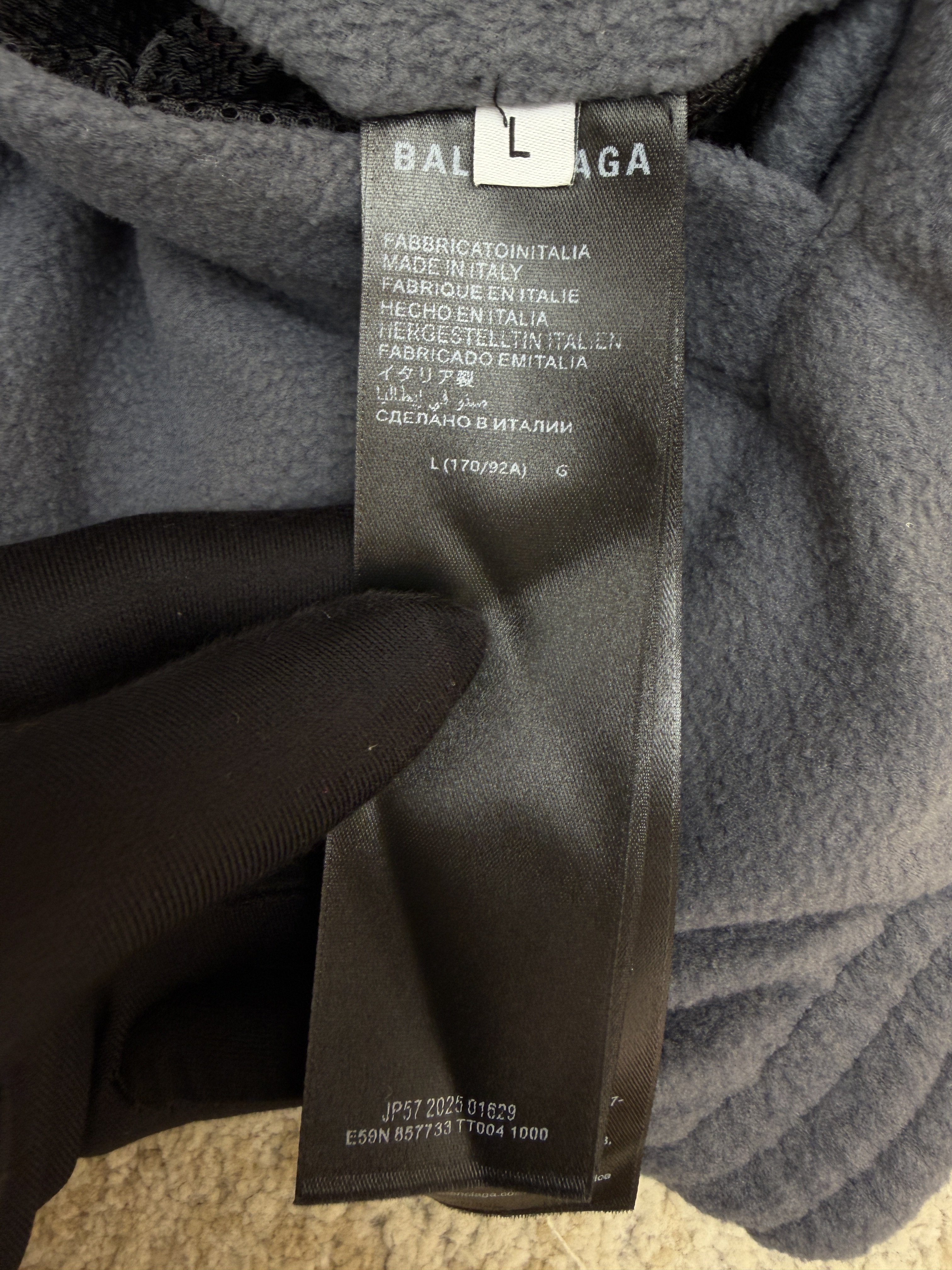 Balenciaga 巴黎世家 草书刺绣抓绒双面两穿拉链连帽夹克 外套 秋冬 长袖 C0