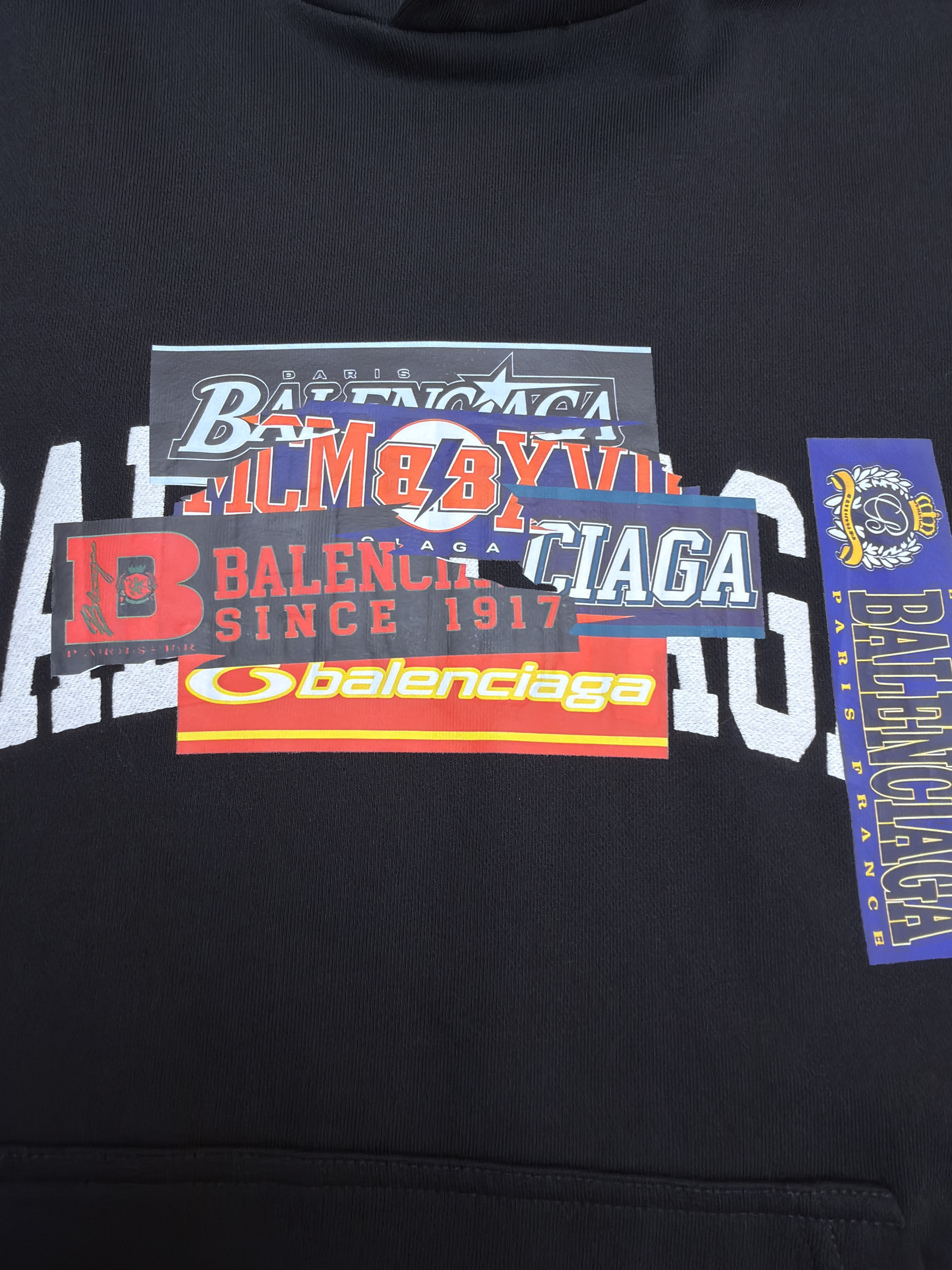 Balenciaga 巴黎世家 Bumper Stickers连帽卫衣 外套 连帽衫 长袖 秋冬 黑色 B0
