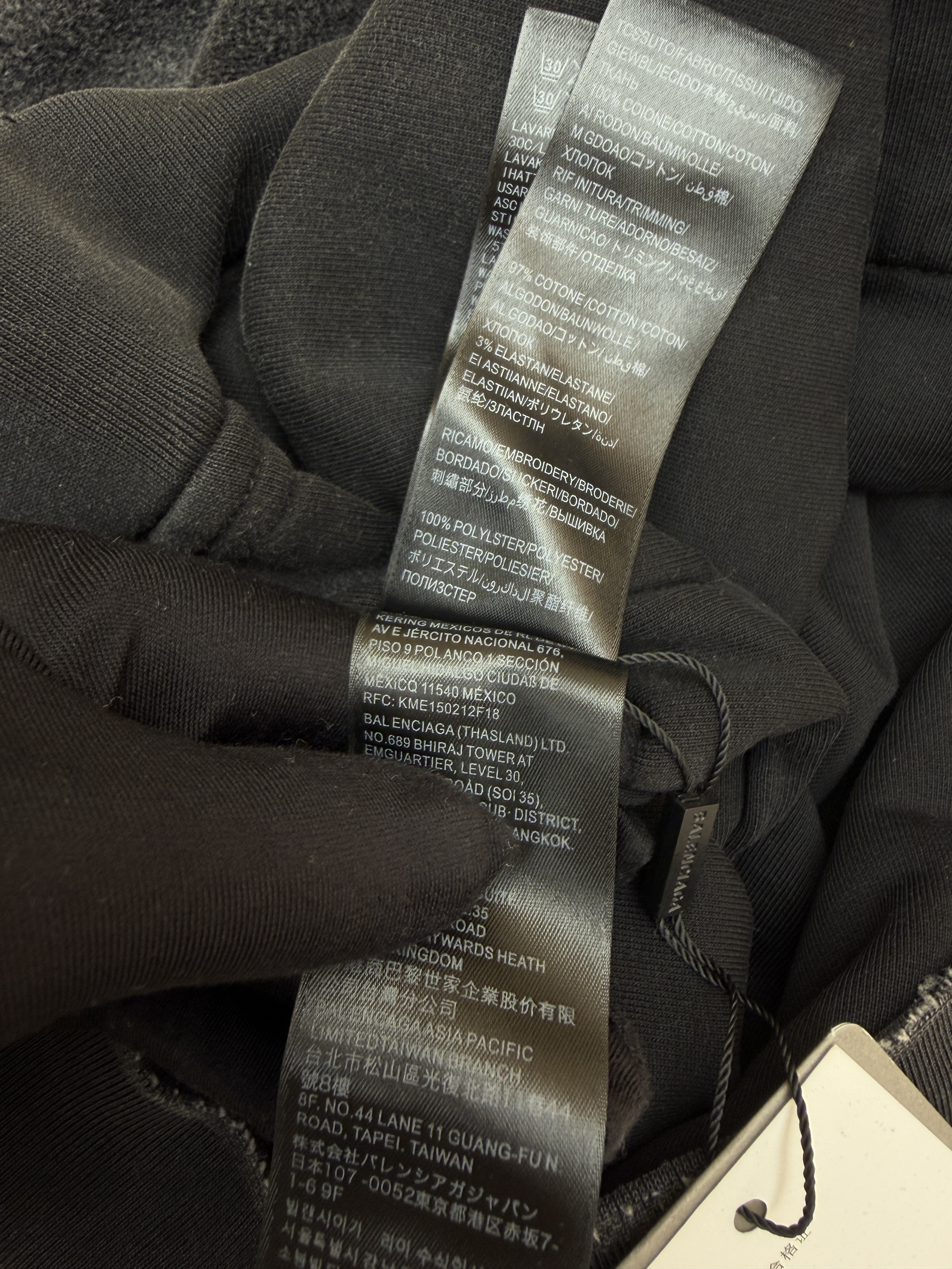 Balenciaga 巴黎世家 做旧反转可乐拉链连帽卫衣 夹克 外套 连帽衫 长袖 秋冬 深灰色 B0