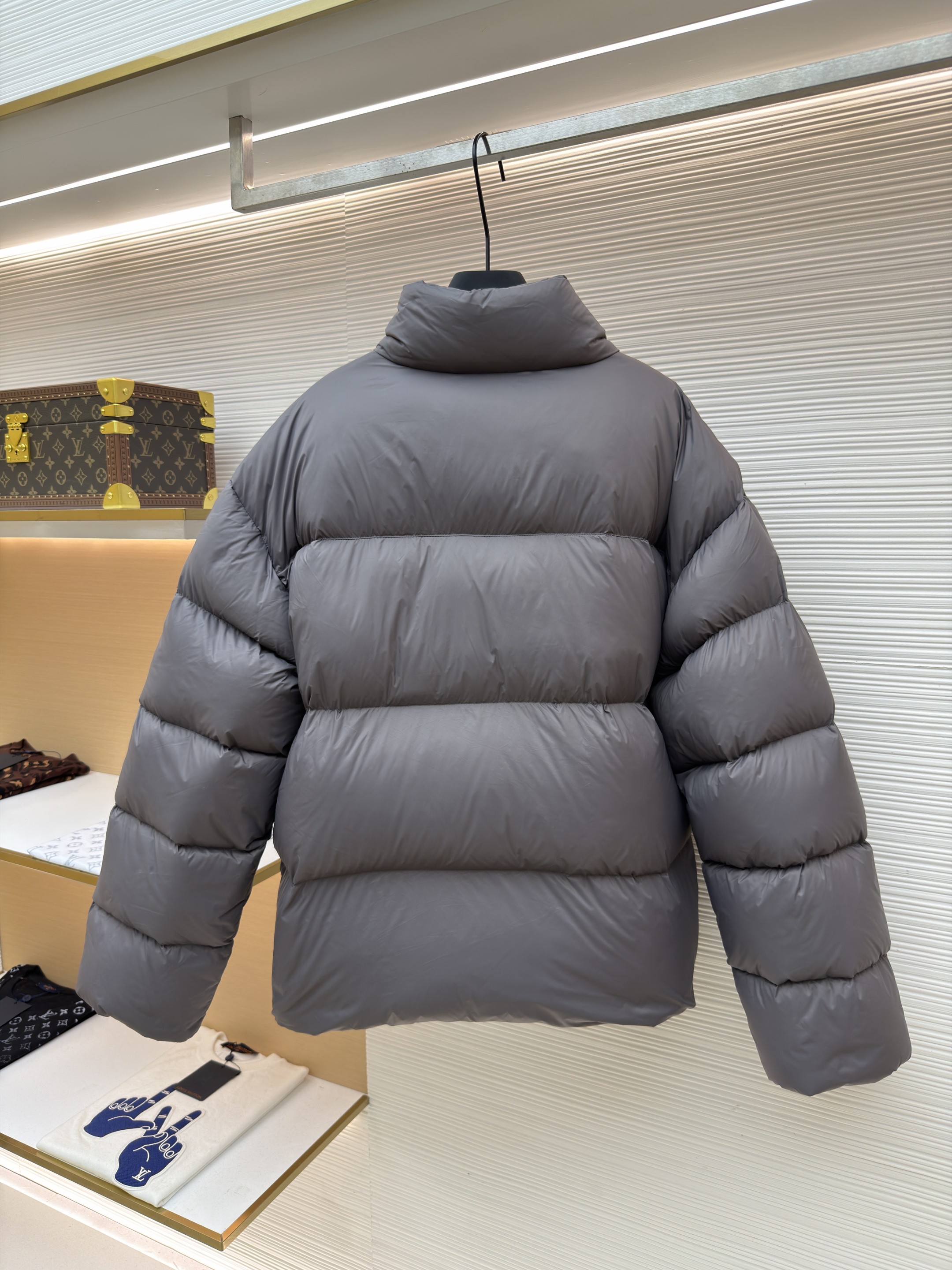 Balenciaga 巴黎世家 徽标logo拉链立领羽绒服 外套 夹克 保暖 长袖 黑色 灰色 C5