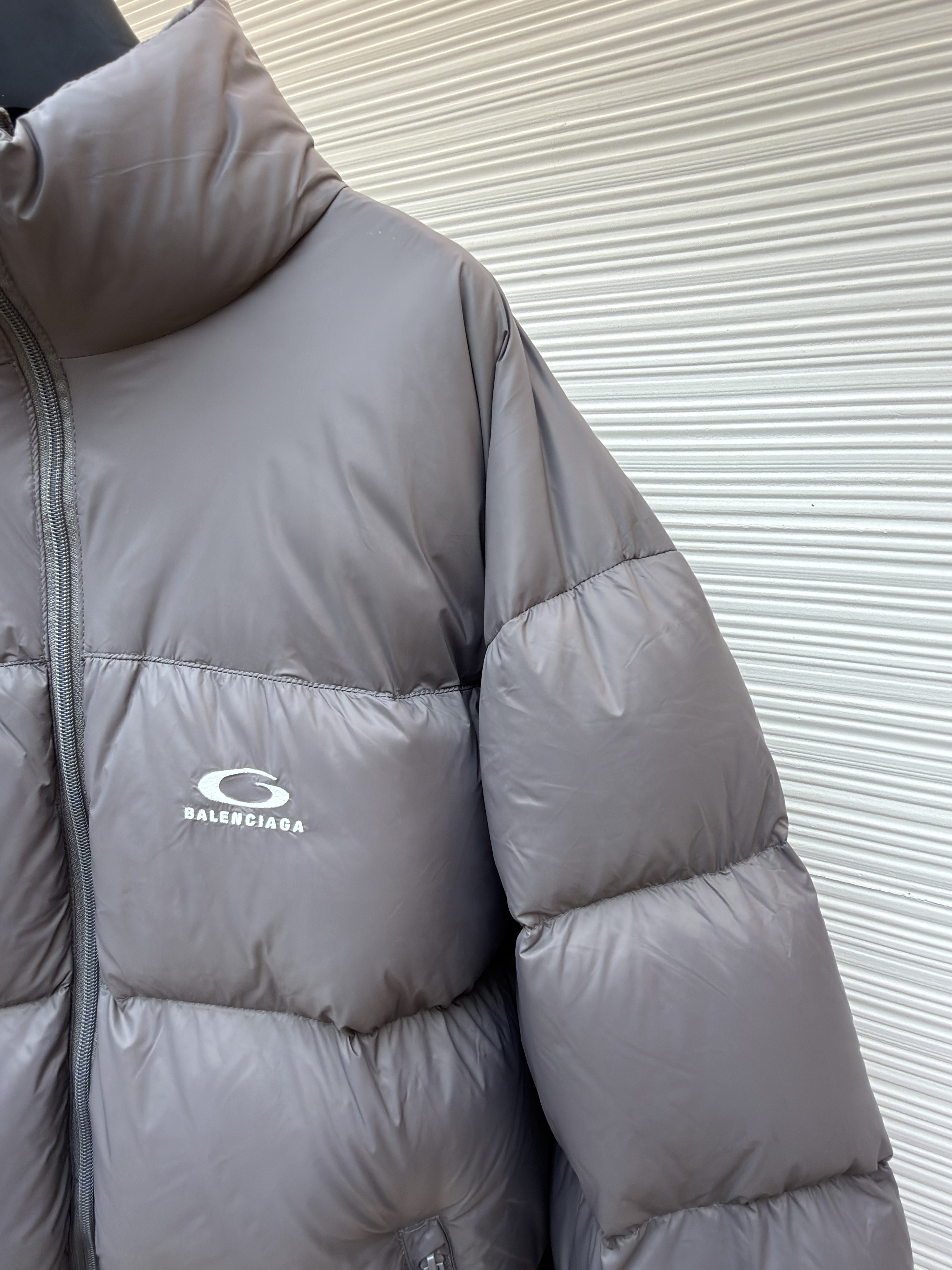 Balenciaga 巴黎世家 徽标logo拉链立领羽绒服 外套 夹克 保暖 长袖 黑色 灰色 C5