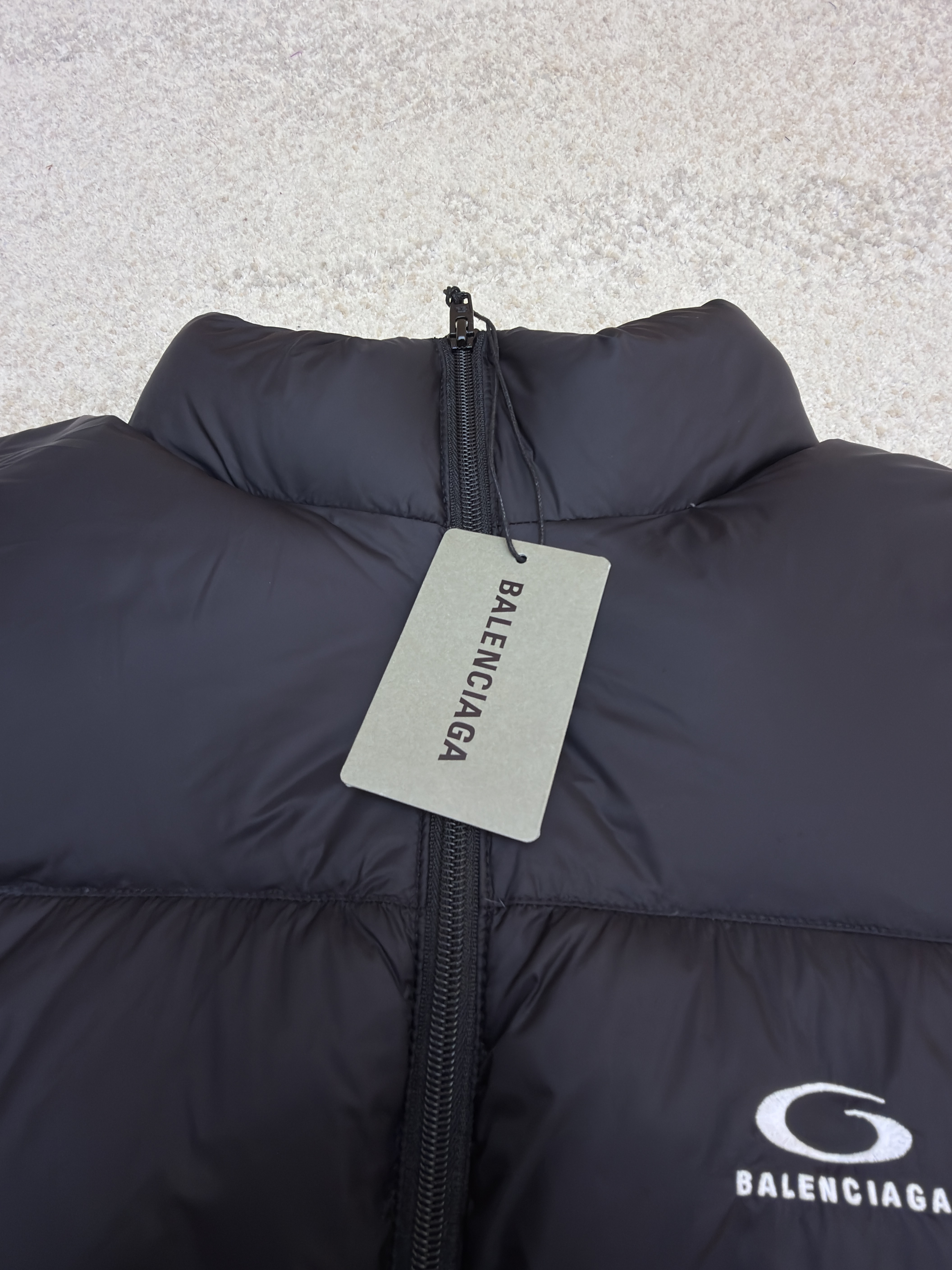 Balenciaga 巴黎世家 徽标logo拉链立领羽绒服 外套 夹克 保暖 长袖 黑色 灰色 C5