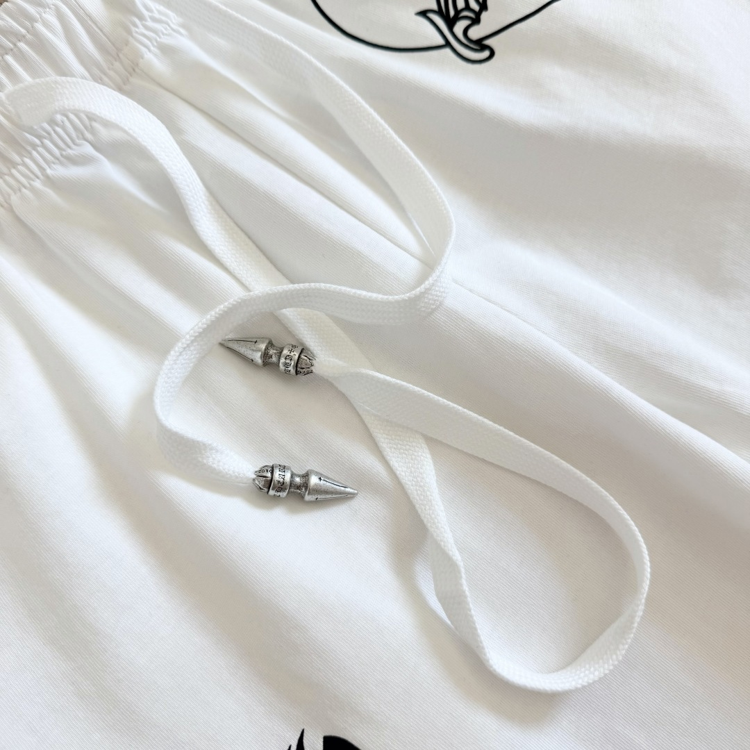 925 Chrome Hearts 克罗心 Deadly doll 黑色涂鸦漫画裤 卫裤 运动裤 休闲裤 长裤 裤子 白色 黑色 