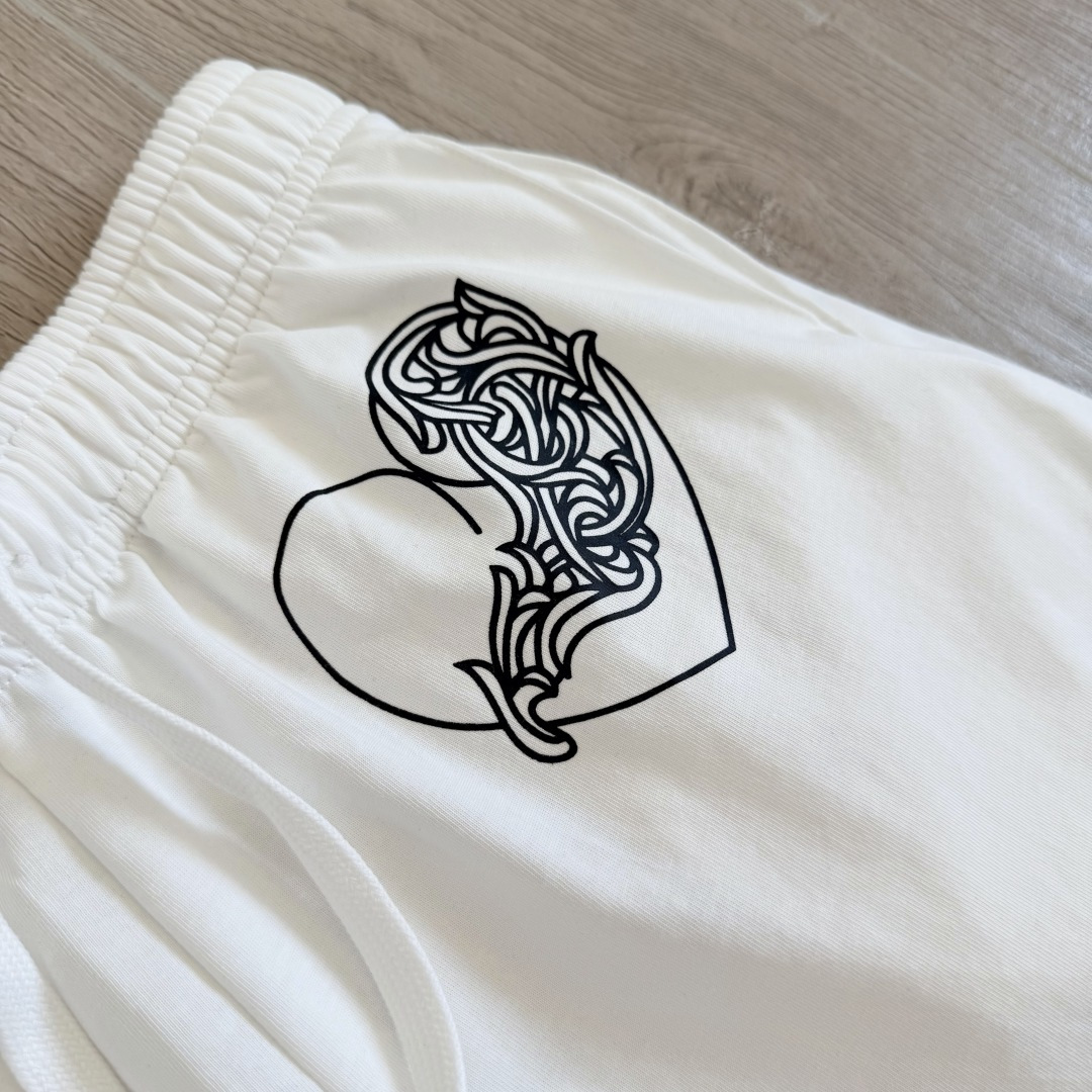 925 Chrome Hearts 克罗心 Deadly doll 黑色涂鸦漫画裤 卫裤 运动裤 休闲裤 长裤 裤子 白色 黑色 