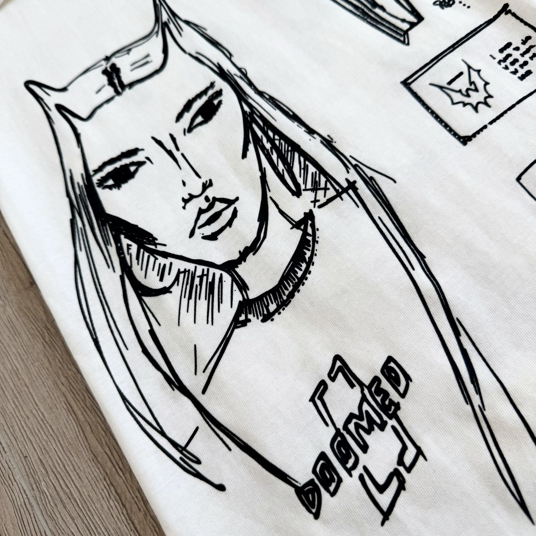 925 Chrome Hearts 克罗心 Deadly doll 黑色涂鸦漫画裤 卫裤 运动裤 休闲裤 长裤 裤子 白色 黑色 