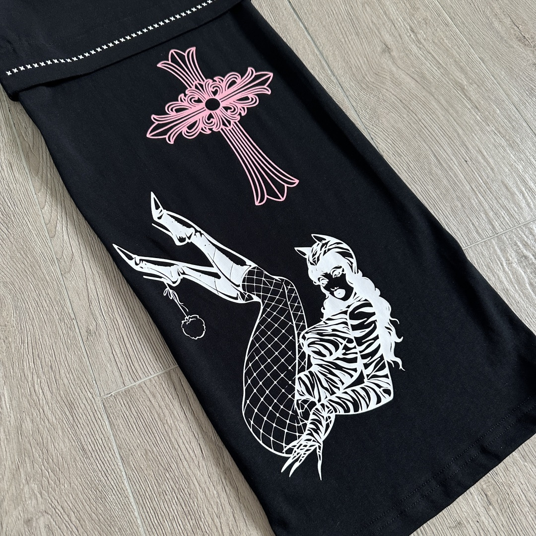 925 Chrome Hearts 克罗心 Deadly doll 黑色涂鸦漫画裤 卫裤 运动裤 休闲裤 长裤 裤子 白色 黑色 