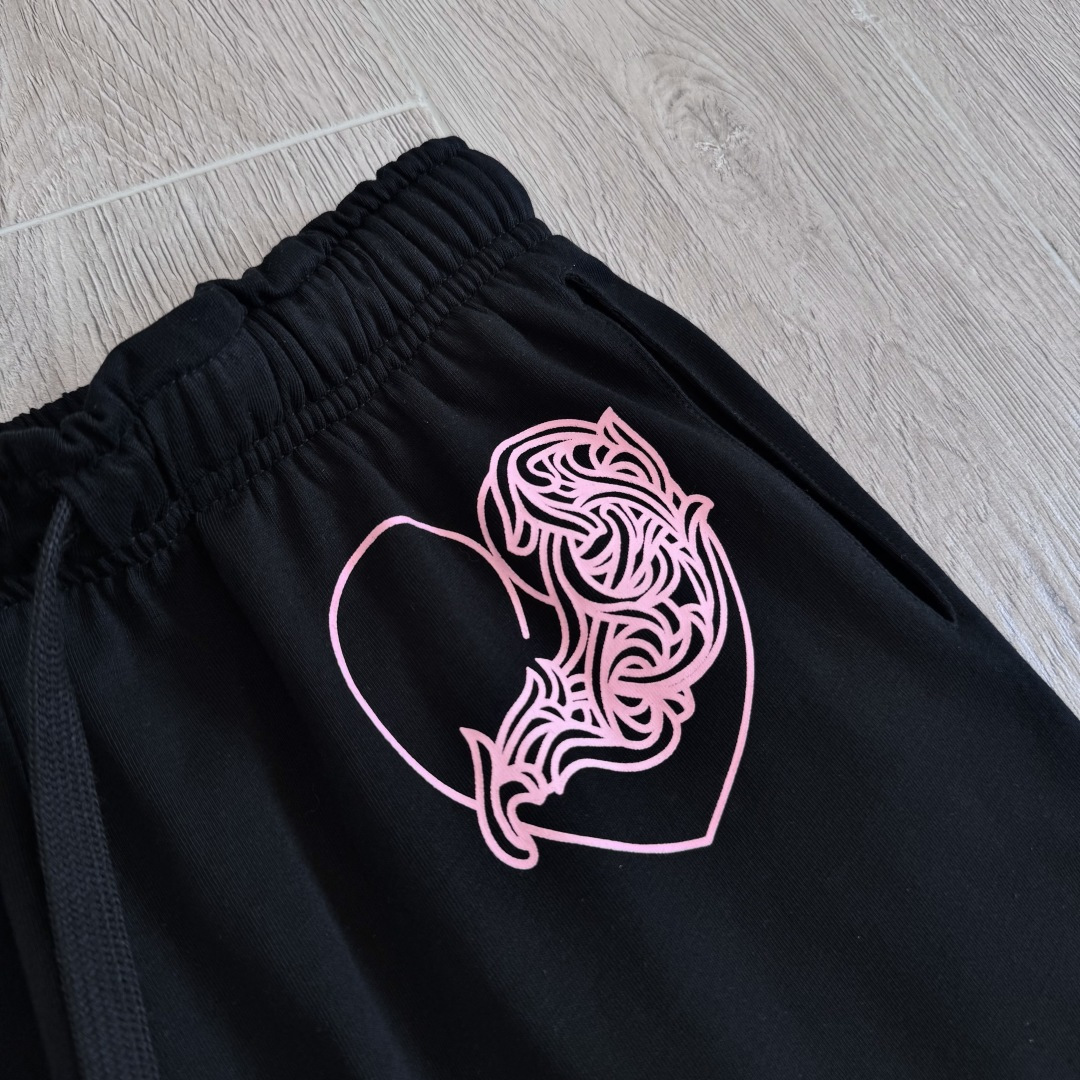 925 Chrome Hearts 克罗心 Deadly doll 黑色涂鸦漫画裤 卫裤 运动裤 休闲裤 长裤 裤子 白色 黑色 