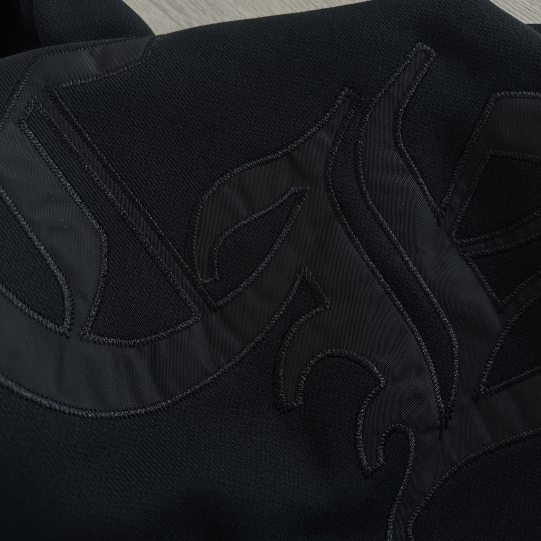 925 Chrome Hearts 克罗心 字母刺绣logo连帽卫衣 连帽衫 长袖 外套 黑色 
