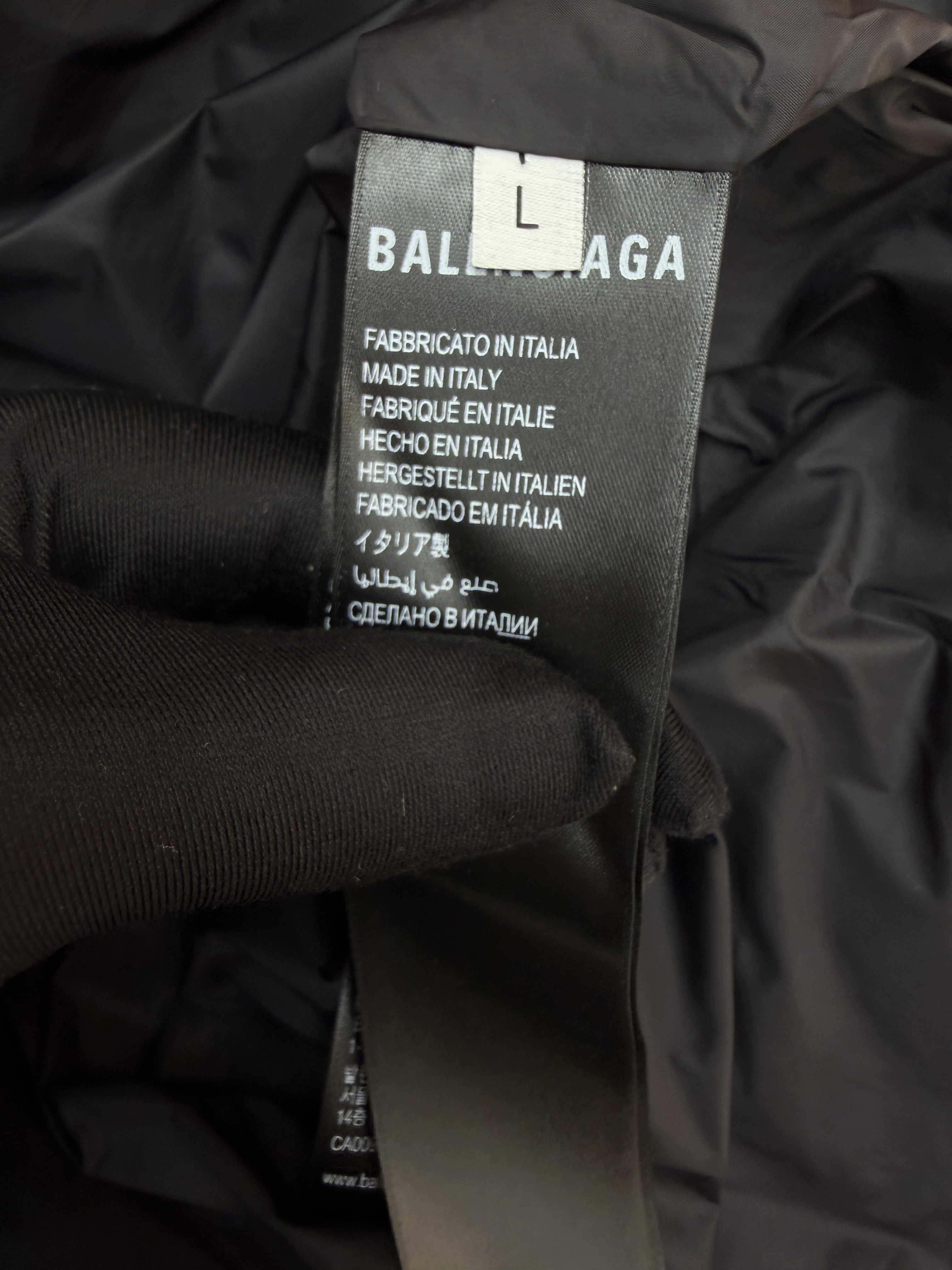 Balenciaga 巴黎世家 后背徽标logo拉链立领羽绒马甲 背心 外套 夹克 保暖 黑色 C0