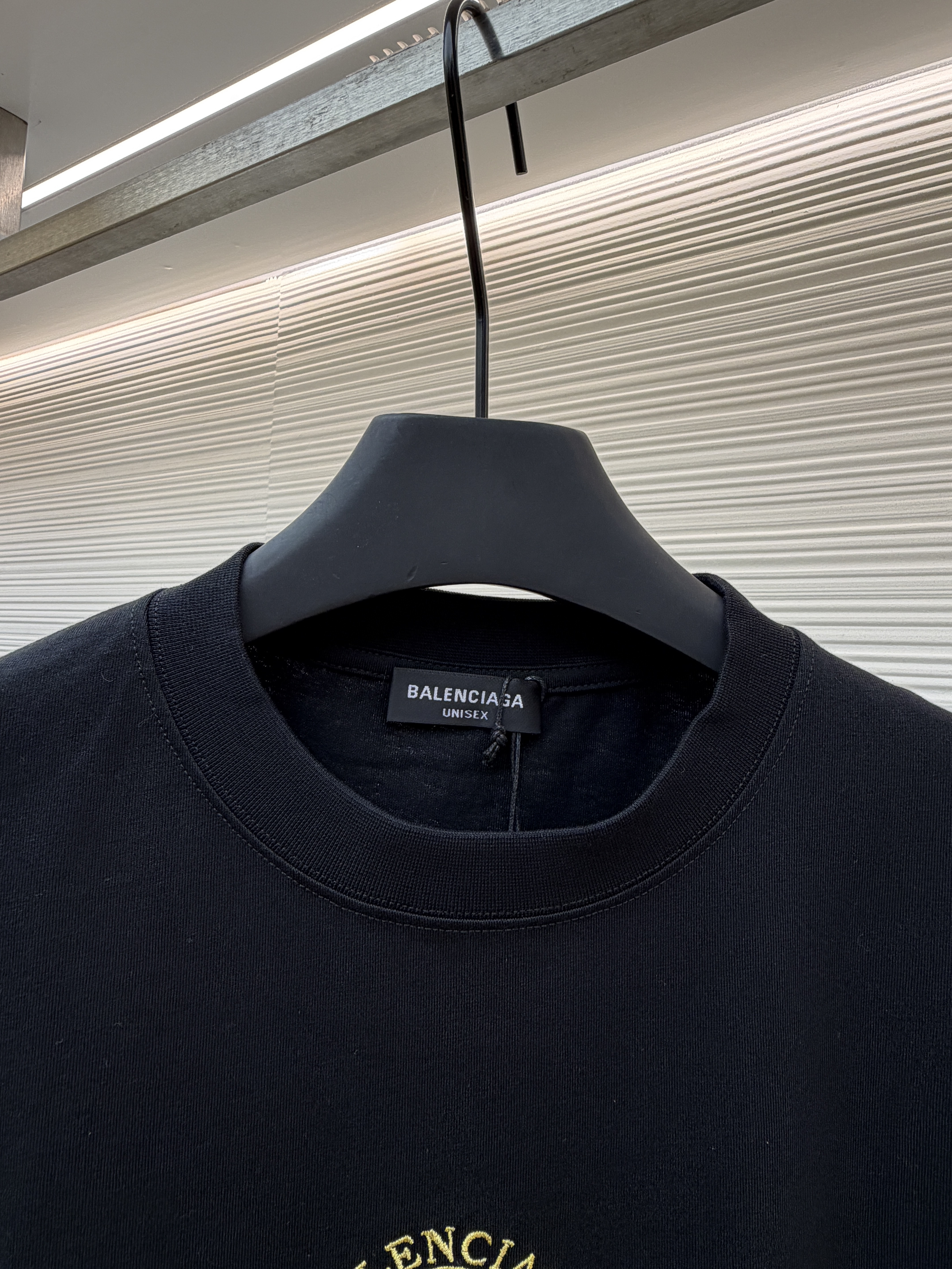 Balenciaga 巴黎世家 刺绣天使图腾圆领短袖 T恤 圆领 夏季 黑色 A0 