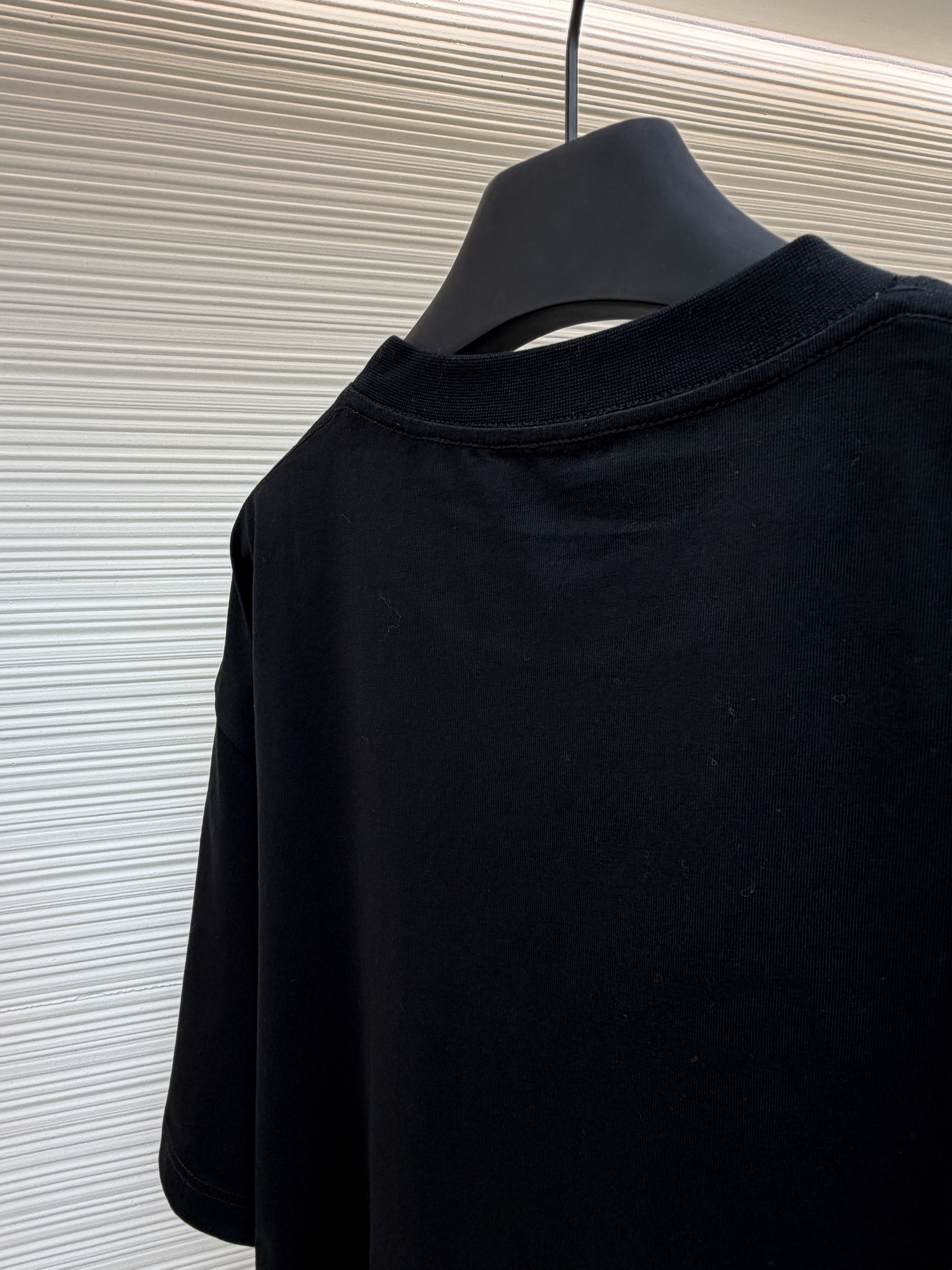 Balenciaga 巴黎世家 刺绣天使图腾圆领短袖 T恤 圆领 夏季 黑色 A0 