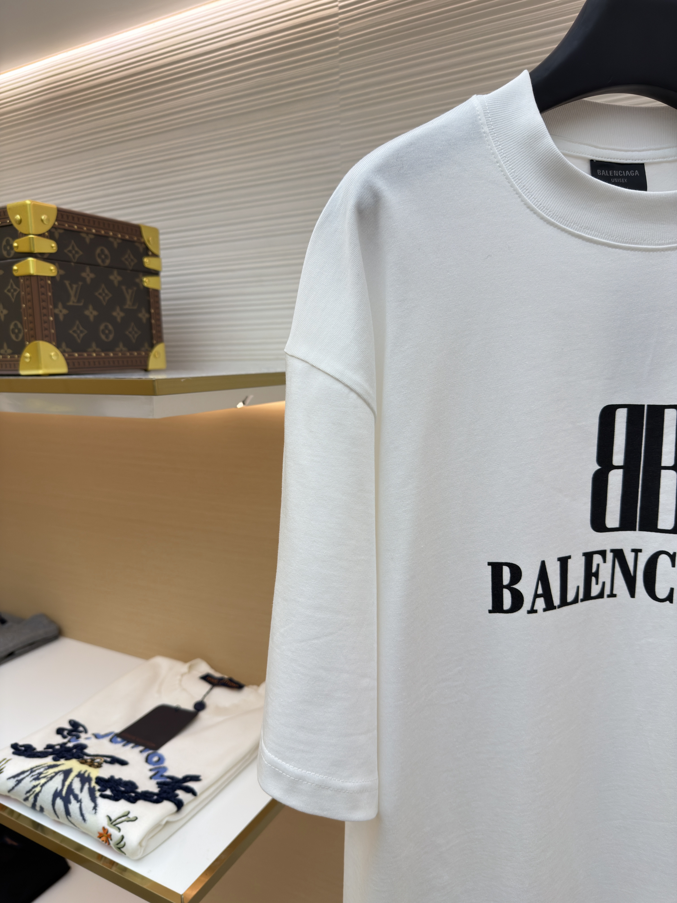 Balenciaga 巴黎世家 BB印花圆领短袖 T恤 圆领 夏季 白色 黑色 酒红色 A0