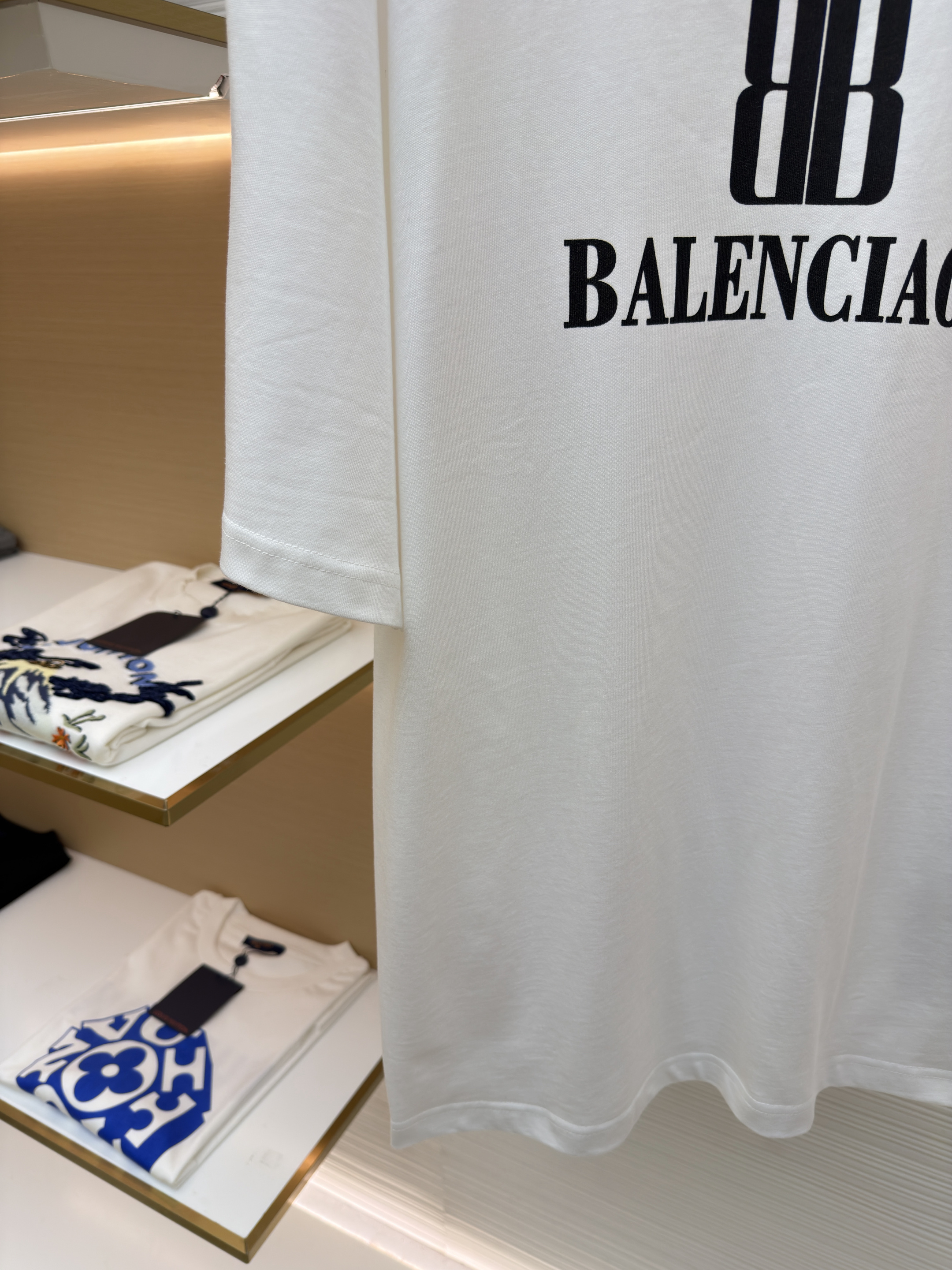 Balenciaga 巴黎世家 BB印花圆领短袖 T恤 圆领 夏季 白色 黑色 酒红色 A0
