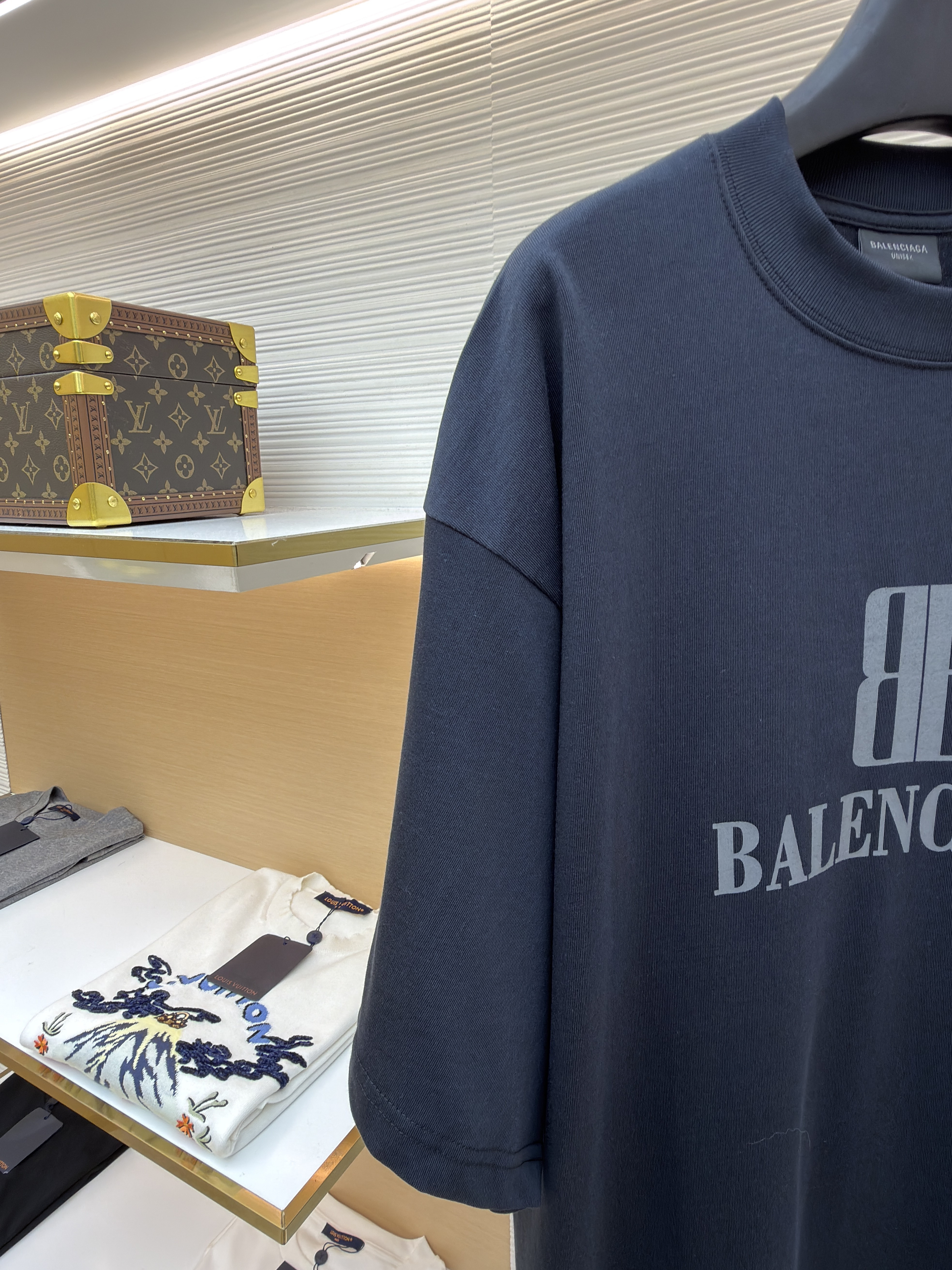 Balenciaga 巴黎世家 BB印花圆领短袖 T恤 圆领 夏季 白色 黑色 酒红色 A0