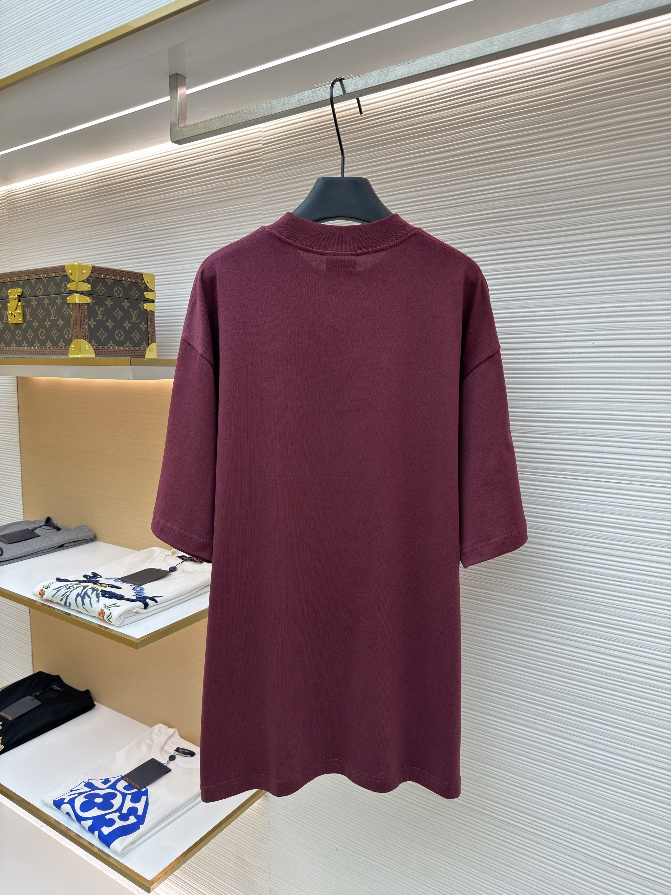 Balenciaga 巴黎世家 BB印花圆领短袖 T恤 圆领 夏季 白色 黑色 酒红色 A0