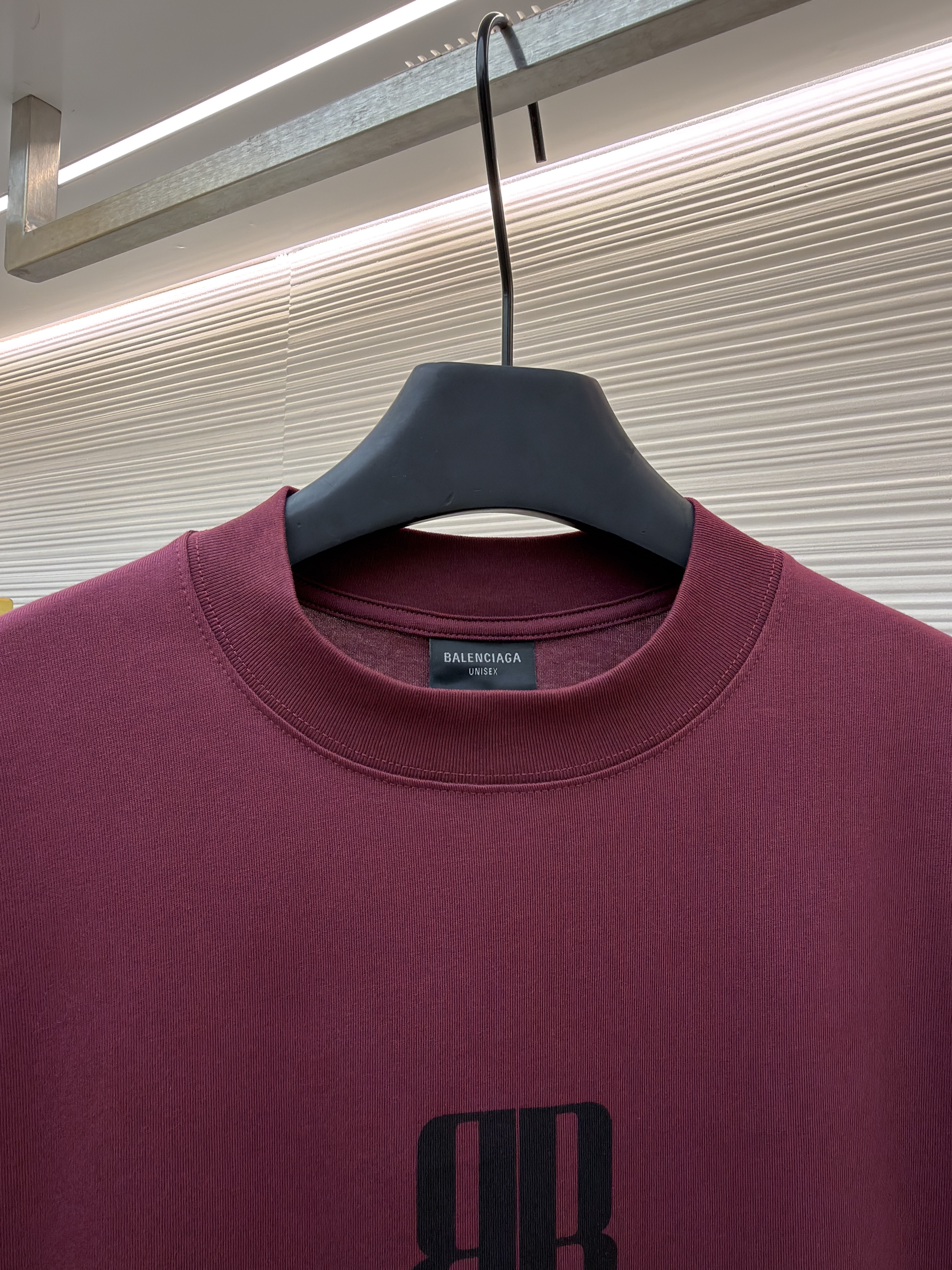 Balenciaga 巴黎世家 BB印花圆领短袖 T恤 圆领 夏季 白色 黑色 酒红色 A0