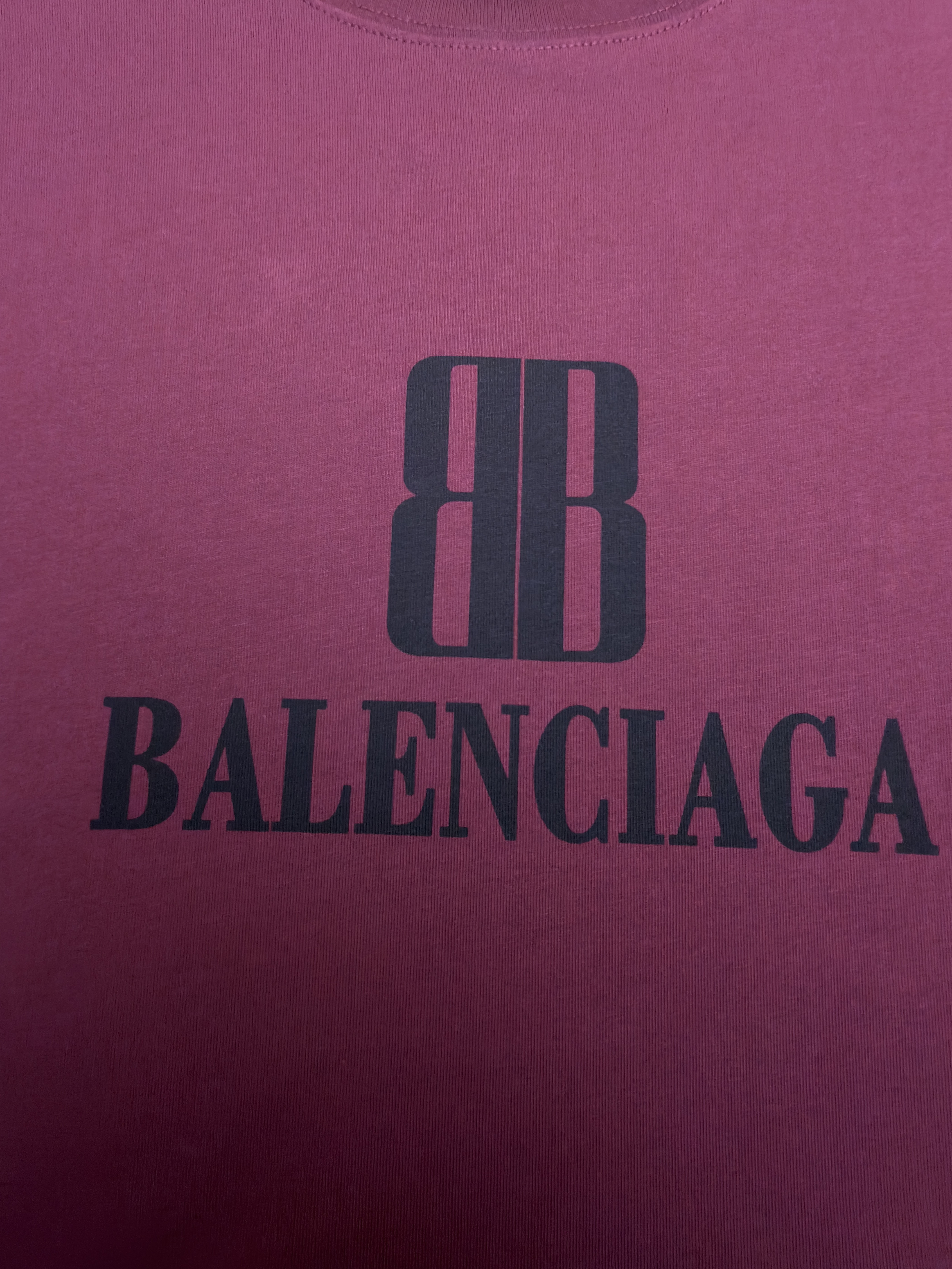 Balenciaga 巴黎世家 BB印花圆领短袖 T恤 圆领 夏季 白色 黑色 酒红色 A0 