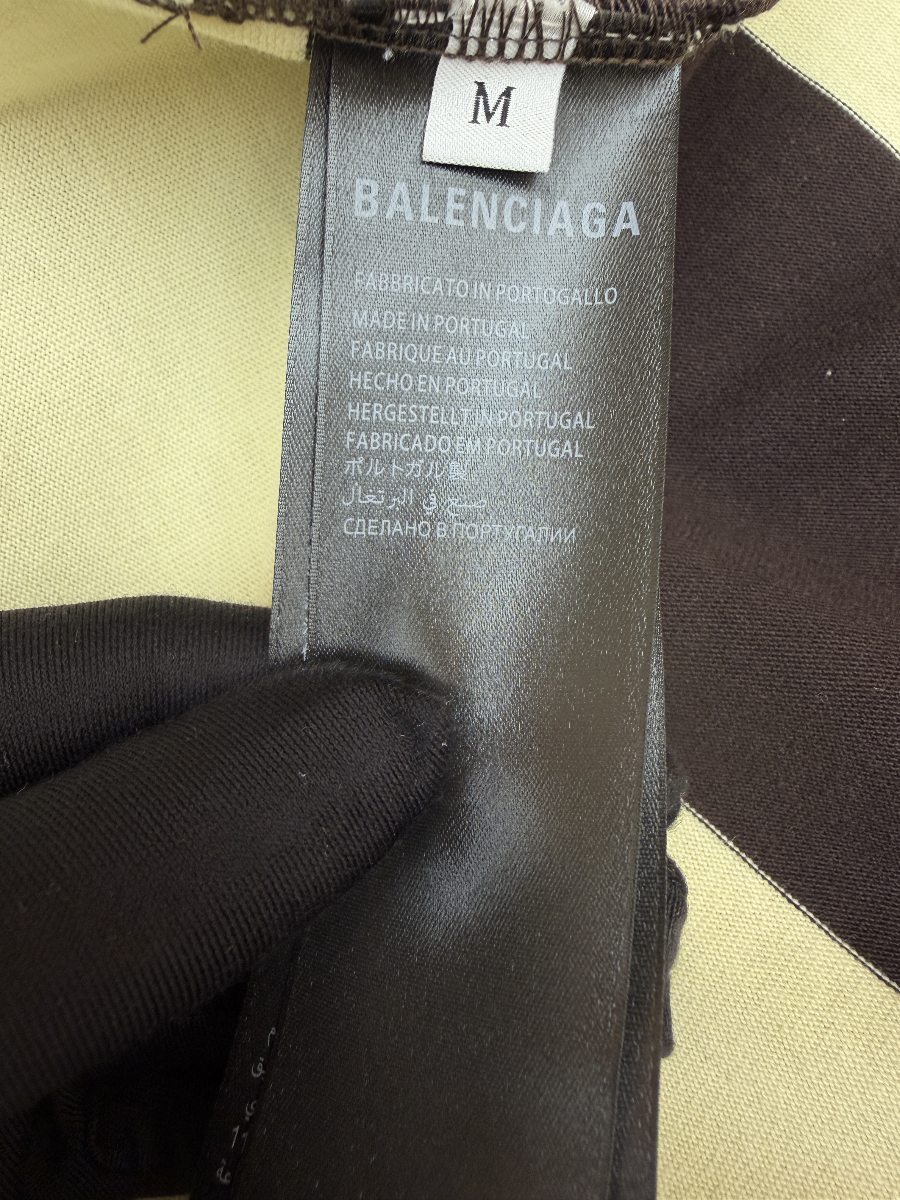 Balenciaga 巴黎世家 麦穗双B刺绣黄棕条纹Polo衫 长袖 外套 黄色 B0