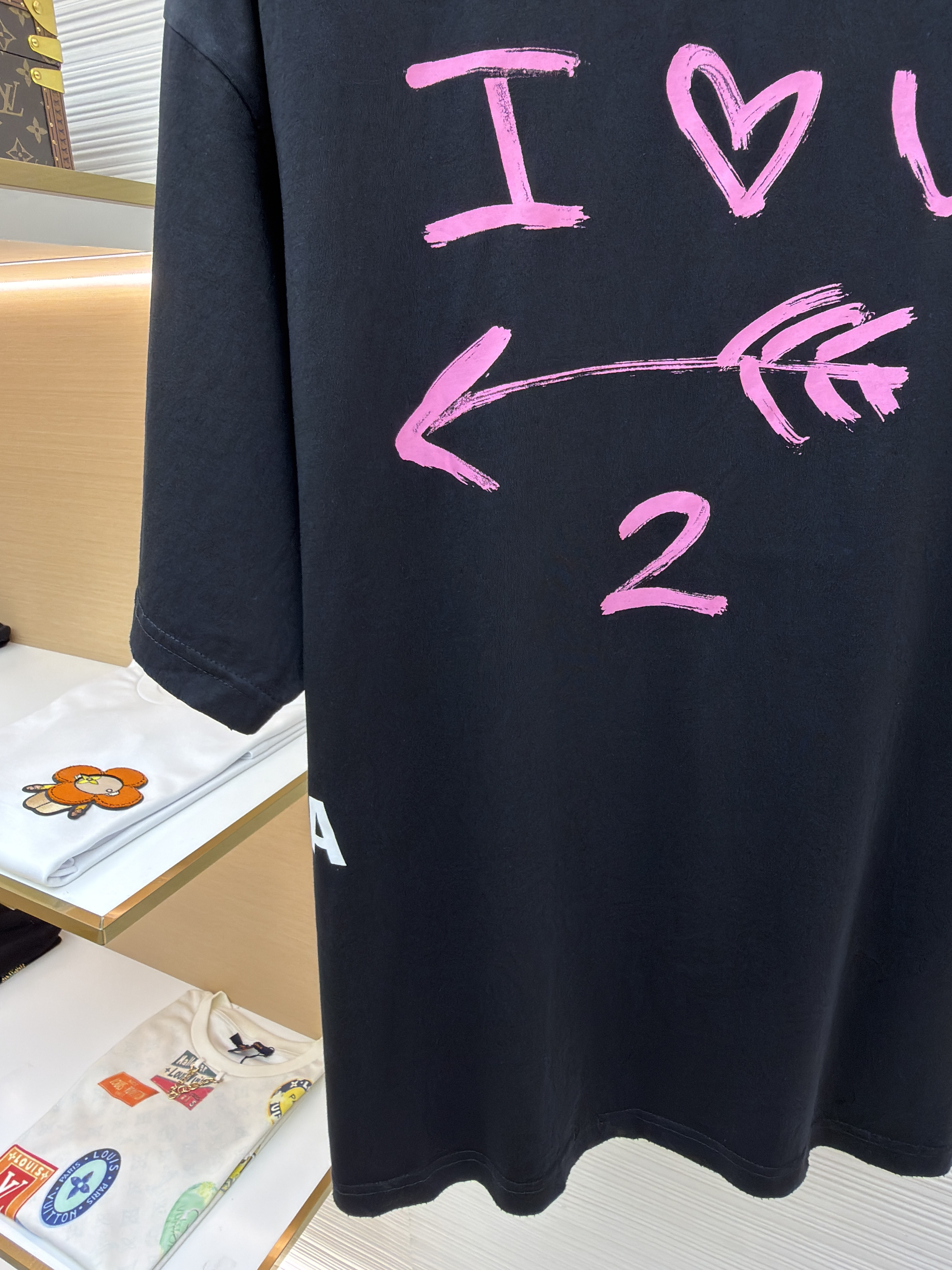 Balenciaga 巴黎世家 七夕箭头印花圆领短袖 T恤 圆领 夏季 白色 黑色 A0 