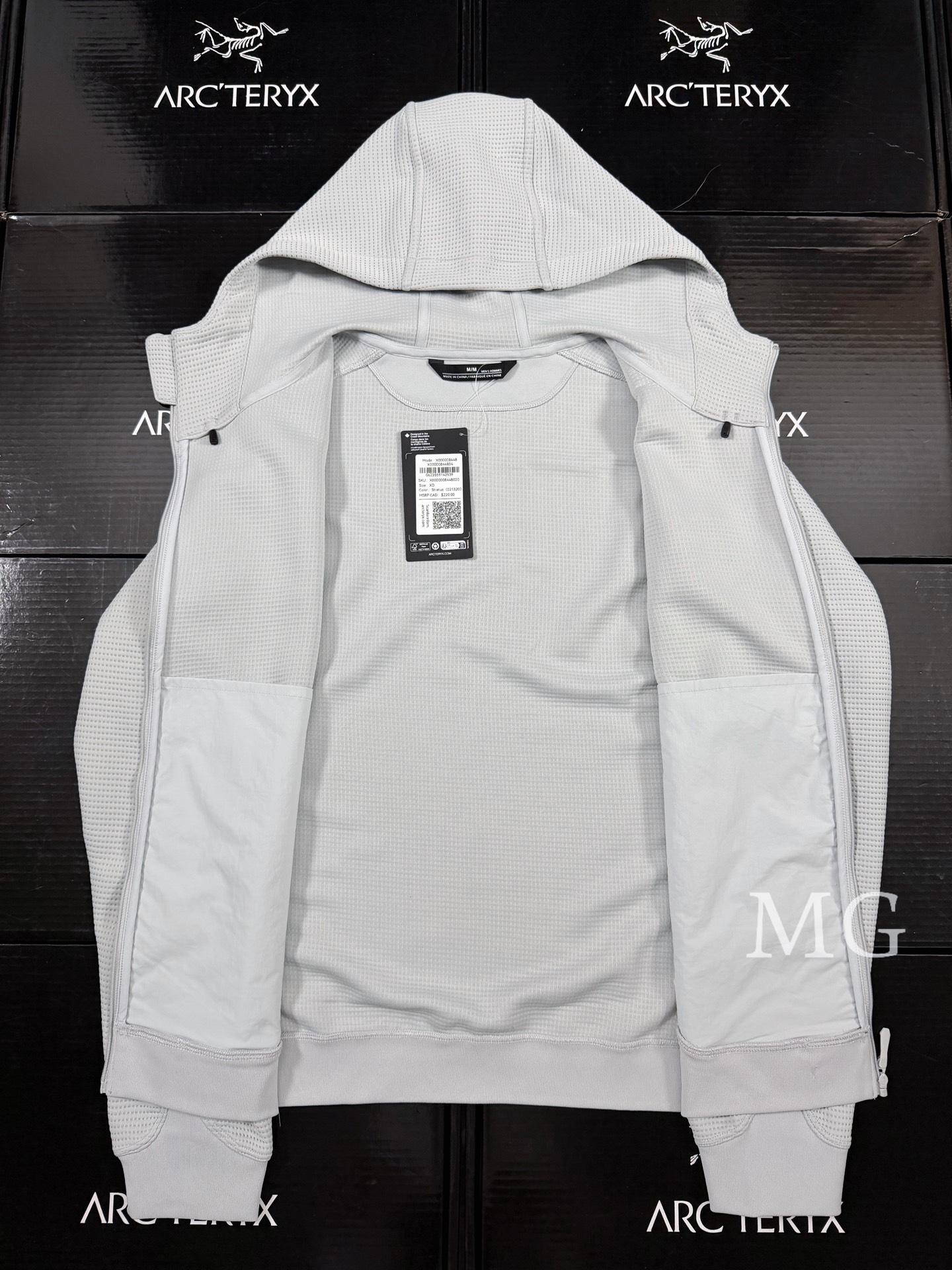 C13 台州 Arcteryx 始祖鸟 OLERA FULL ZIP HOODY 华夫格 拉链连帽 保暖 透气夹克 X000009918