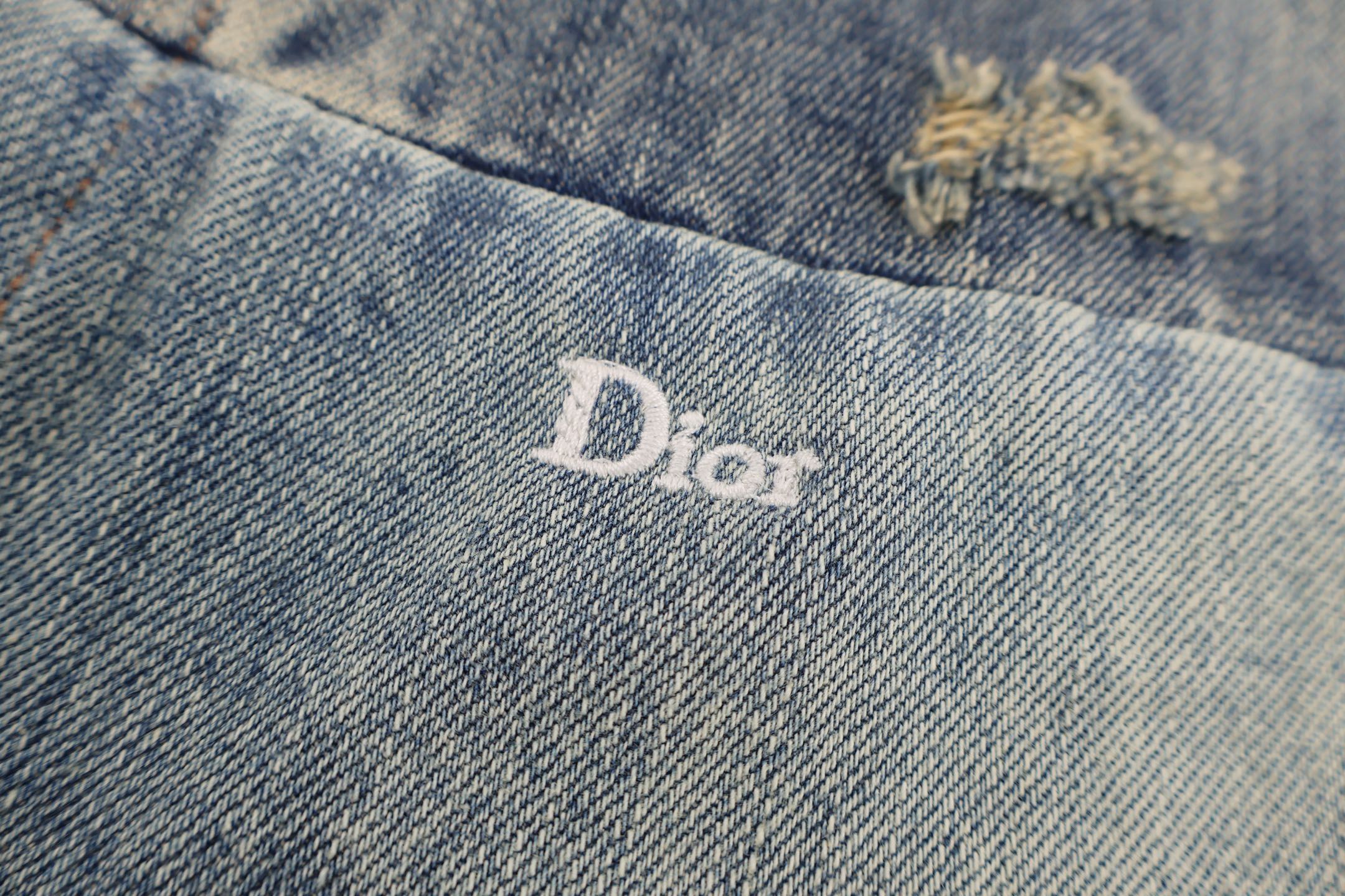 DIOR 迪奥 拼接牛仔衬衫外套 夹克 牛仔衣 长袖 蓝色 C0