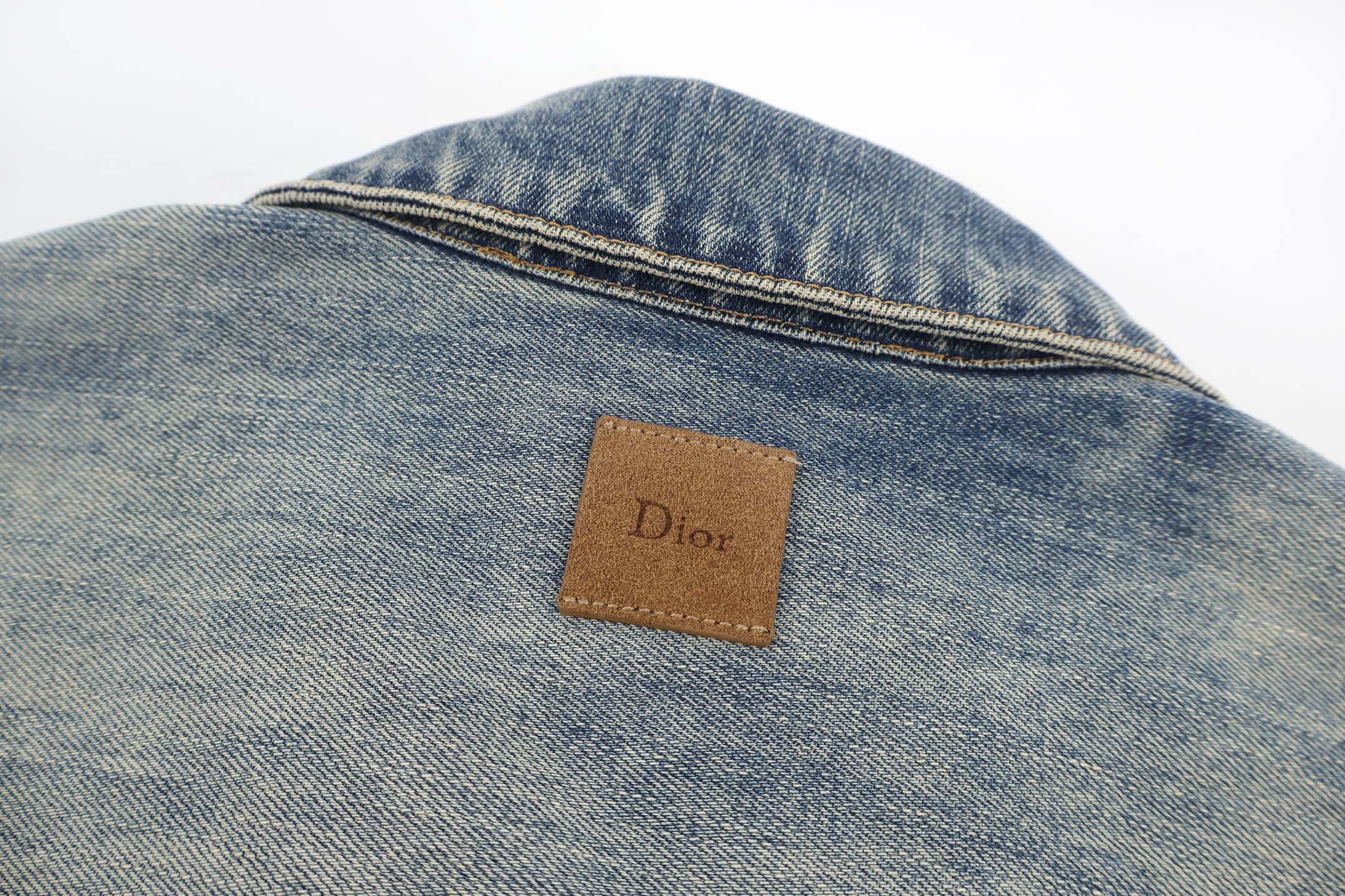 DIOR 迪奥 拼接牛仔衬衫外套 夹克 牛仔衣 长袖 蓝色 C0