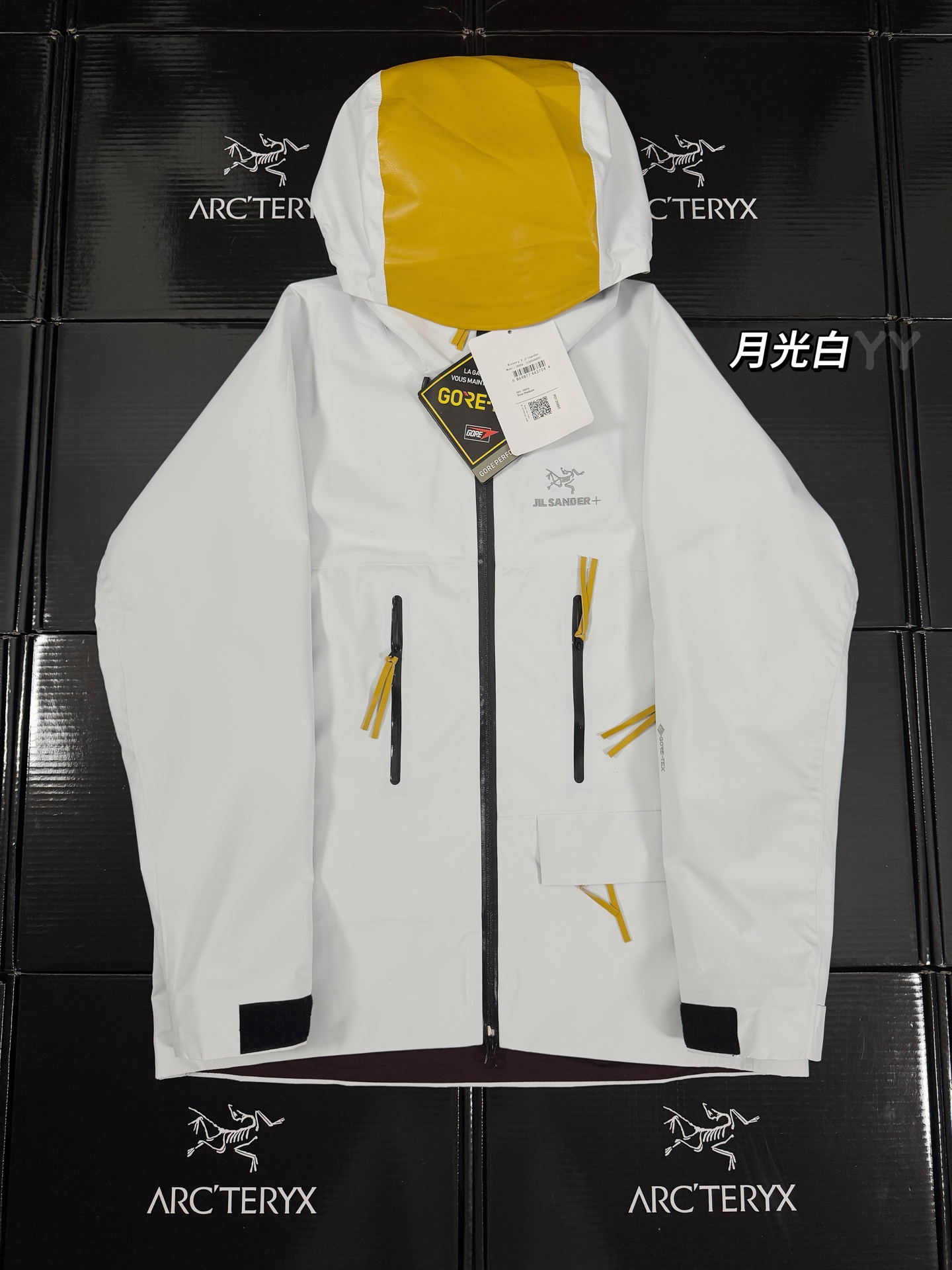G70 台州 Arcteryx 始祖鸟 JILSANDER联名款  Gore-Tex  防风防水 夹克 长袖  滑雪服 男款 白黄B5- 