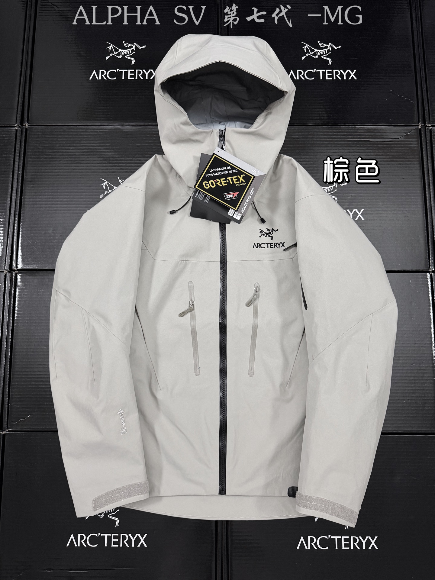 G13 台州 第7代 Arcteryx 始祖鸟 Alpha SV GORE-TEX Pro  冲锋 硬壳 防风防水 夹克 长袖  男款B5  流木白 X000007555