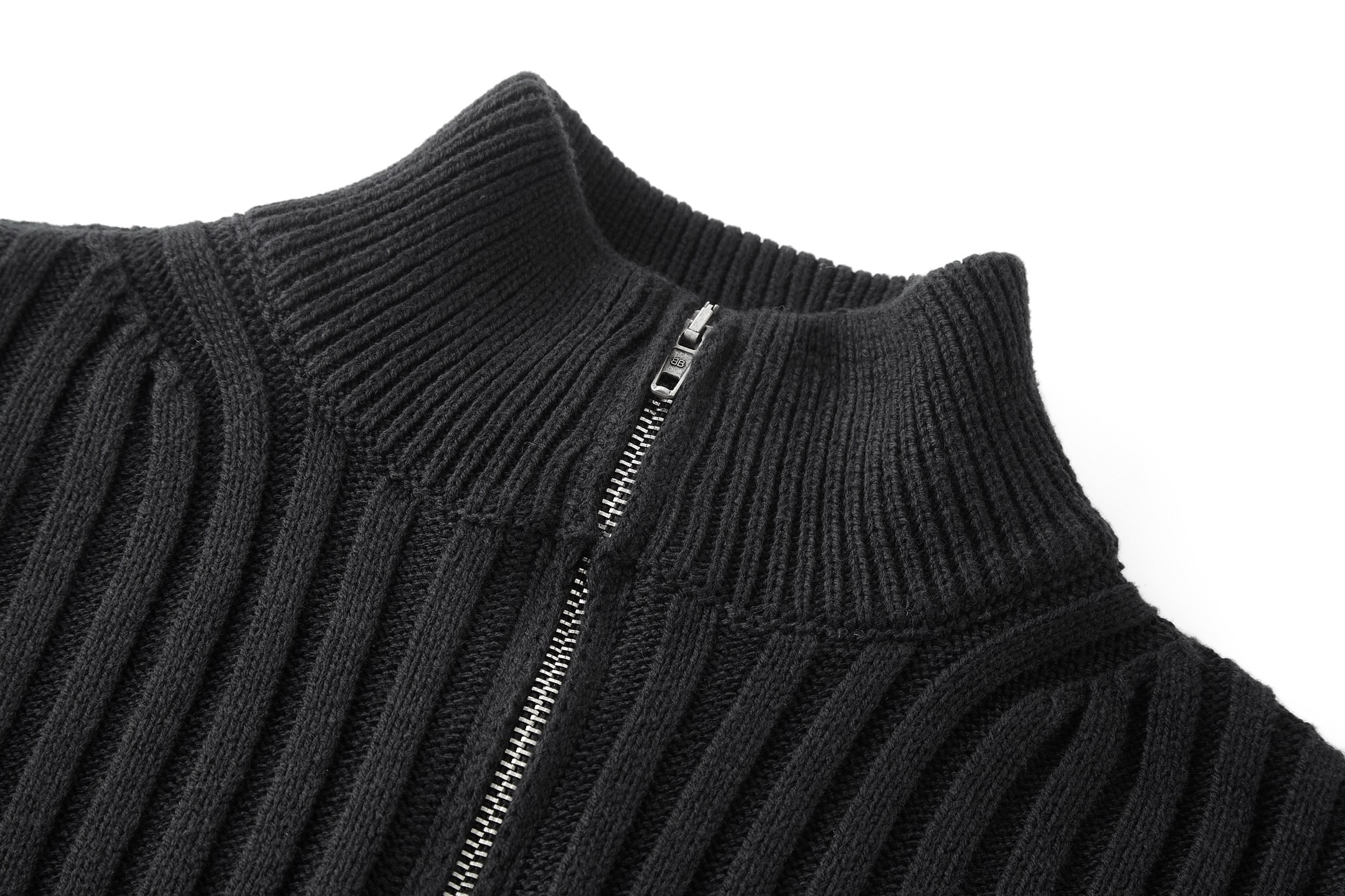 Balenciaga 巴黎世家 半拉链毛衣 外套 长袖 黑色 B0 852887T34141001