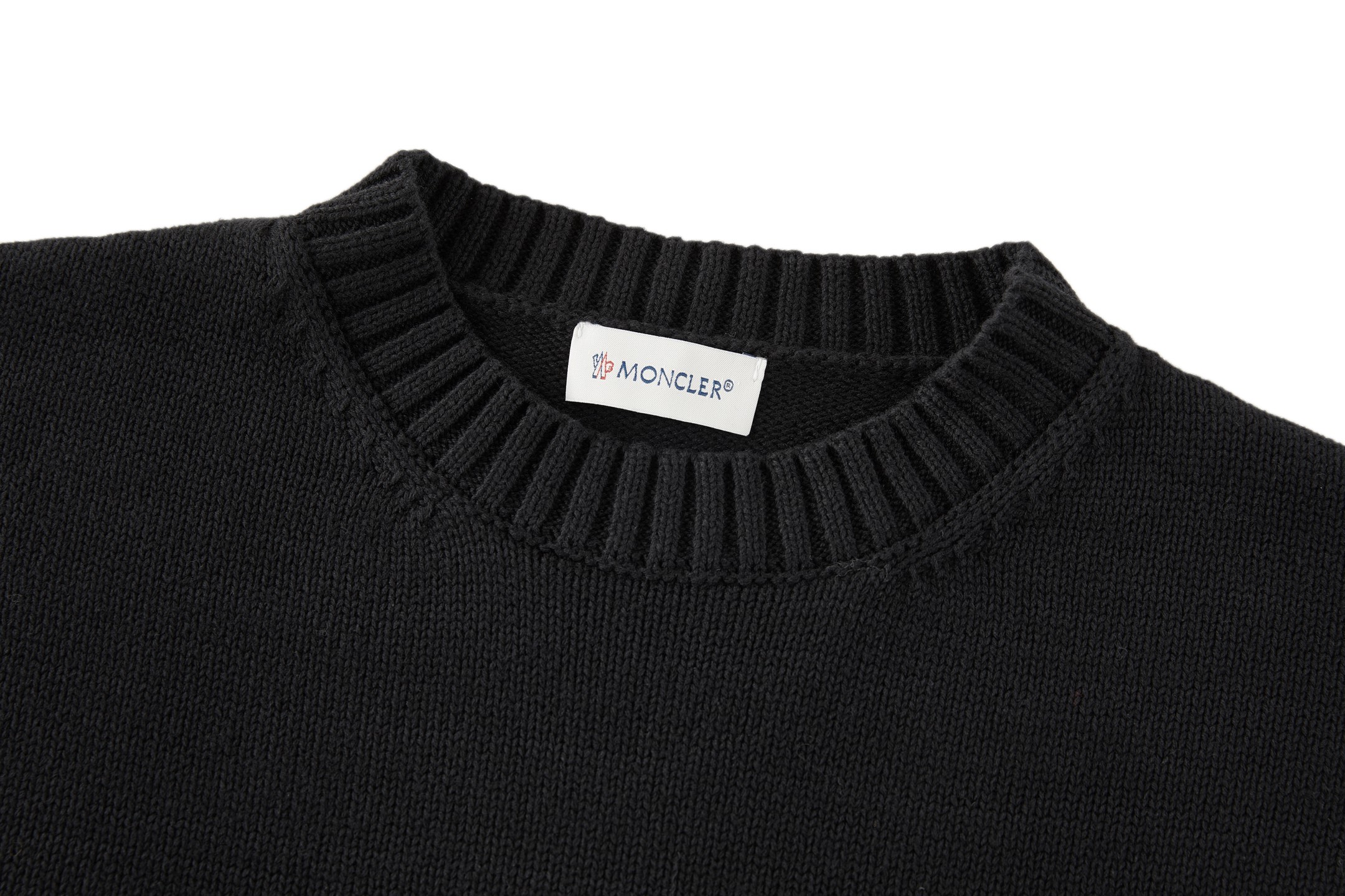 Moncler 蒙口硅胶徽标圆领毛衣 针织衫 外套 秋冬款 黑色 B0 