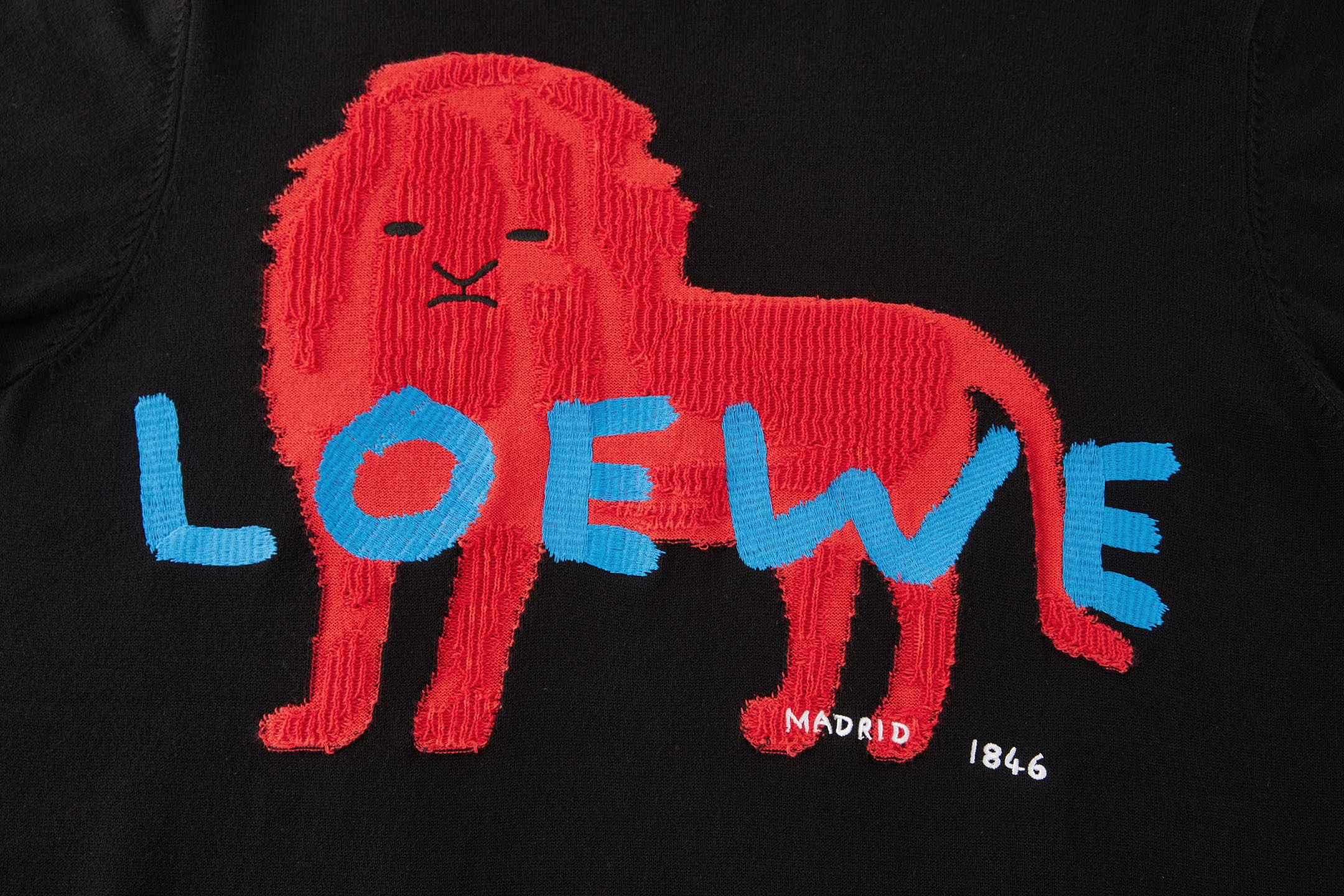 Loewe 罗意威 刺绣提花标识针织毛衣 针织衫 外套 长袖 秋冬 黑色 B0 