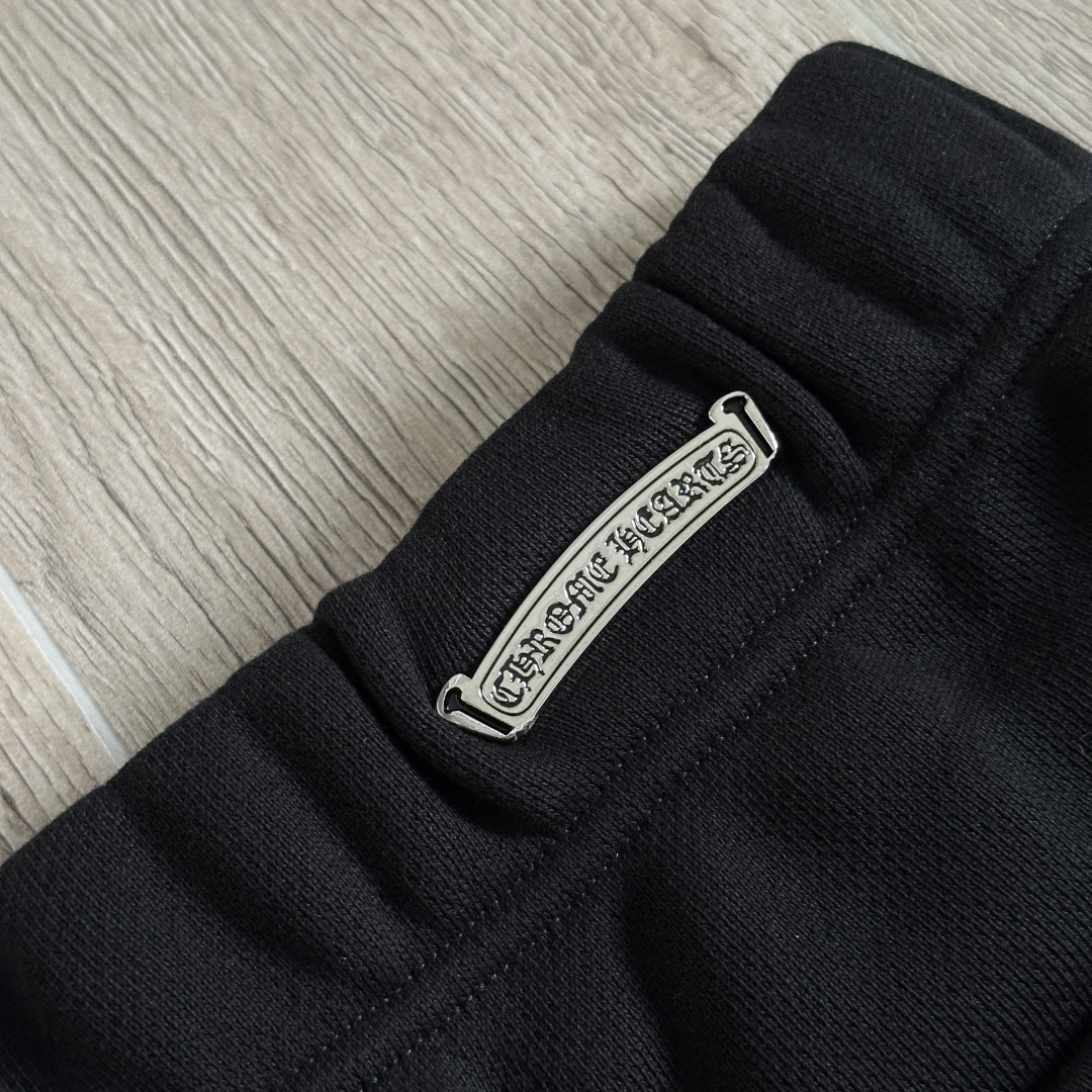 925 Chrome Hearts  CH 克罗心 黑色字母刺绣logo松紧腰短裤 裤子 运动裤 休闲裤 夏季 黑色