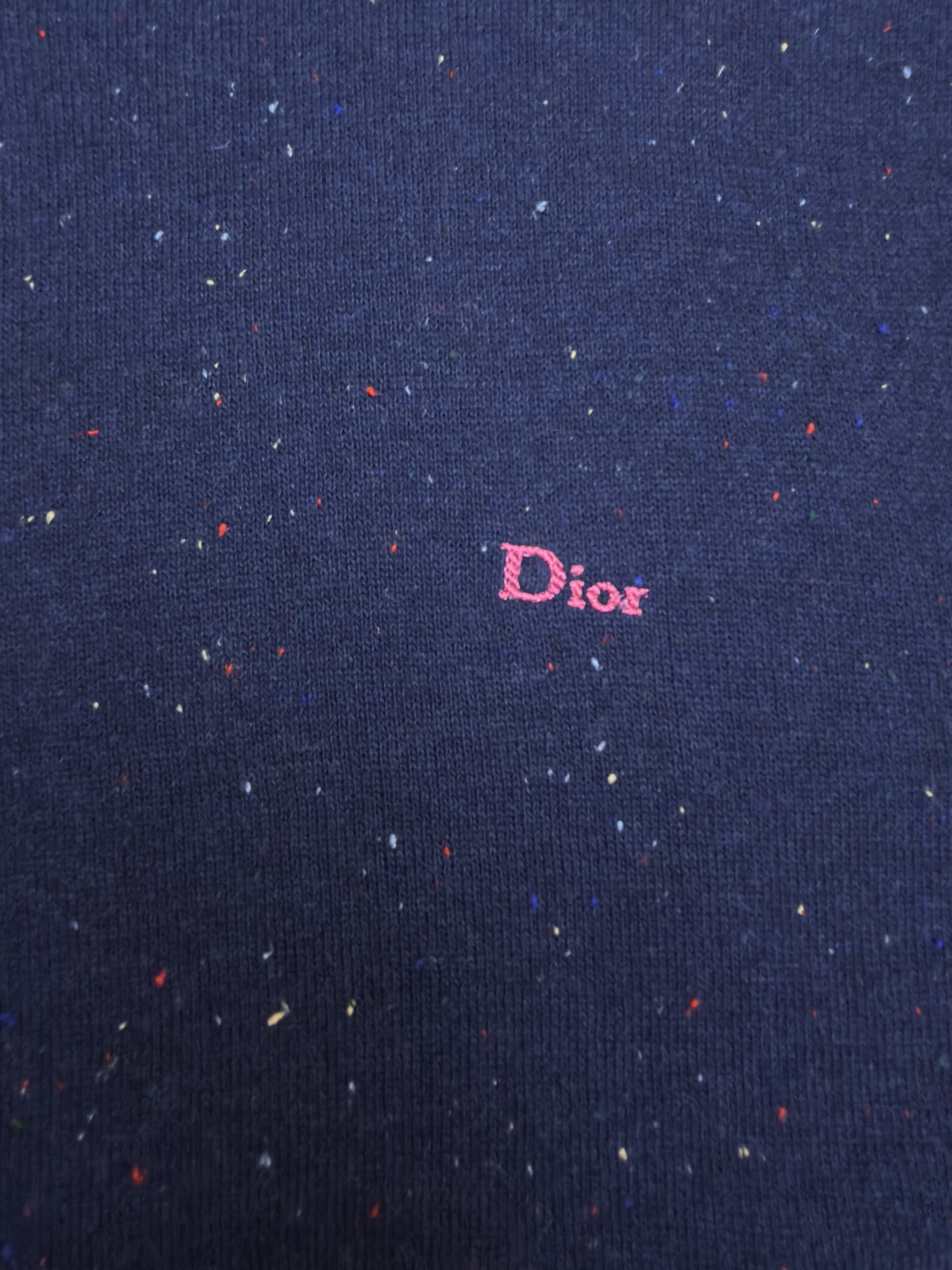 DIOR 迪奥 字母拼色刺绣羊毛针织衫 毛衣 外套 长袖 藏蓝色 B0