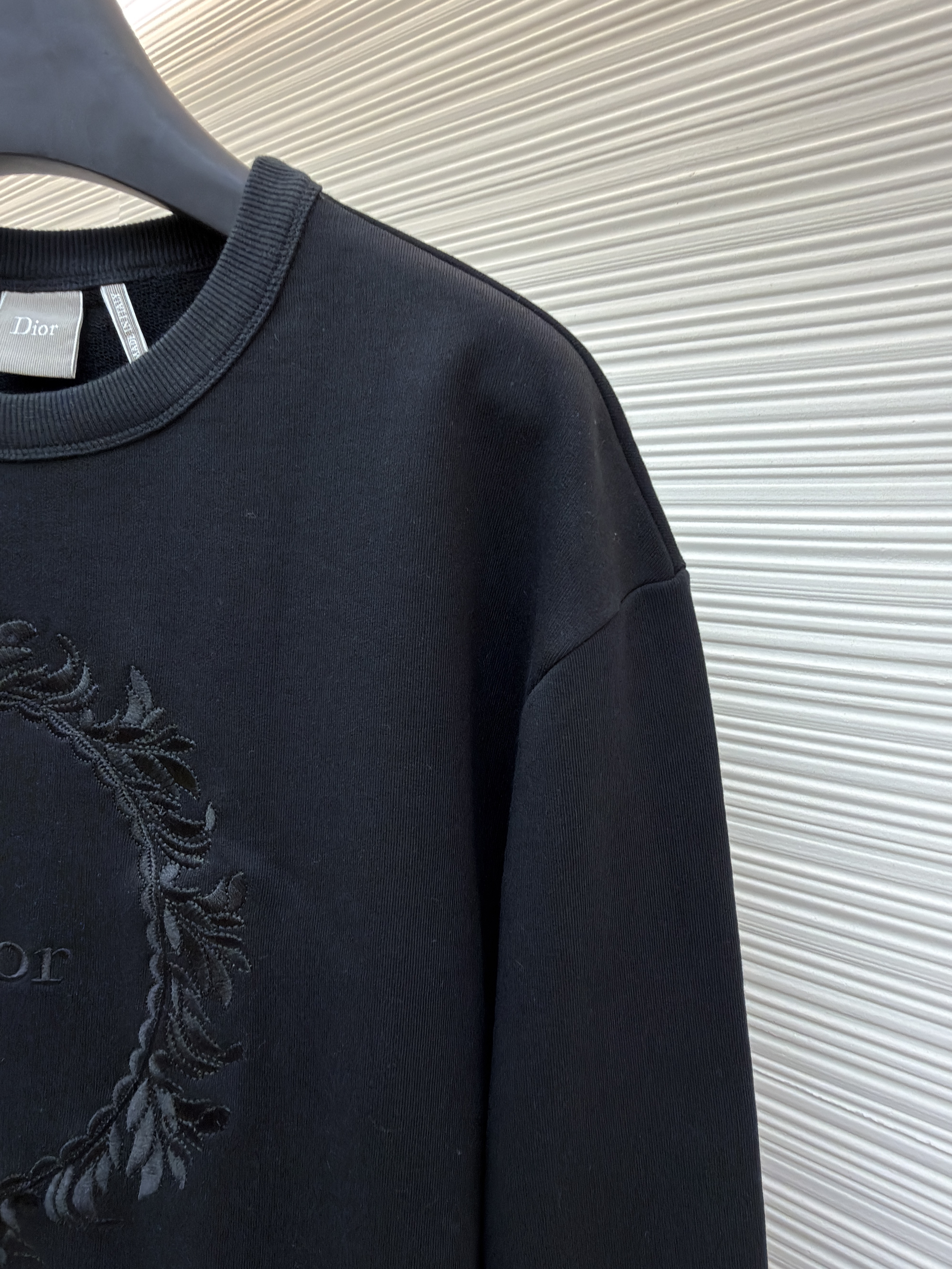 DIOR 迪奥 刺绣圆环圆领卫衣 外套 长袖 秋冬款 黑色 B0