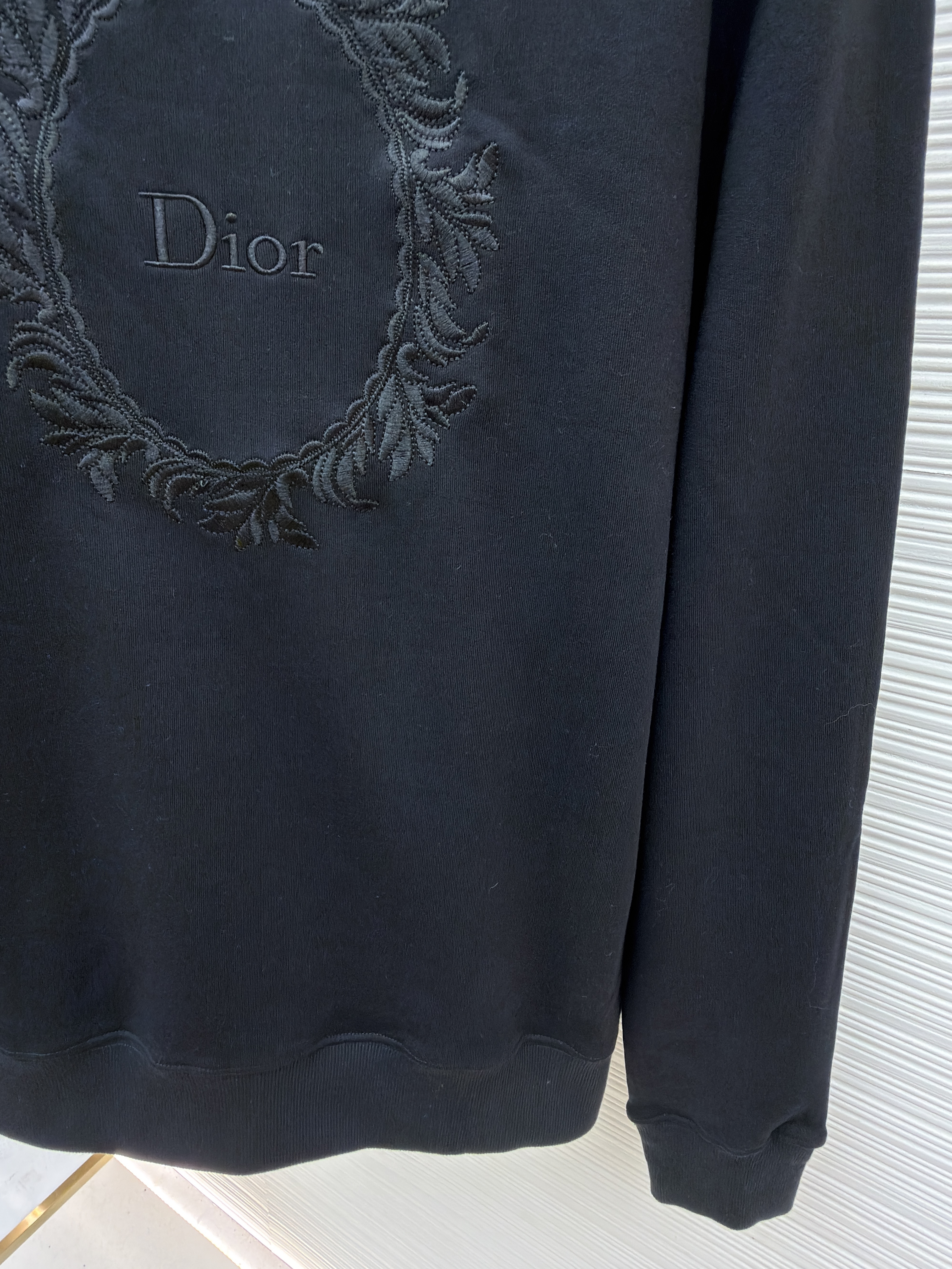 DIOR 迪奥 刺绣圆环圆领卫衣 外套 长袖 秋冬款 黑色 B0