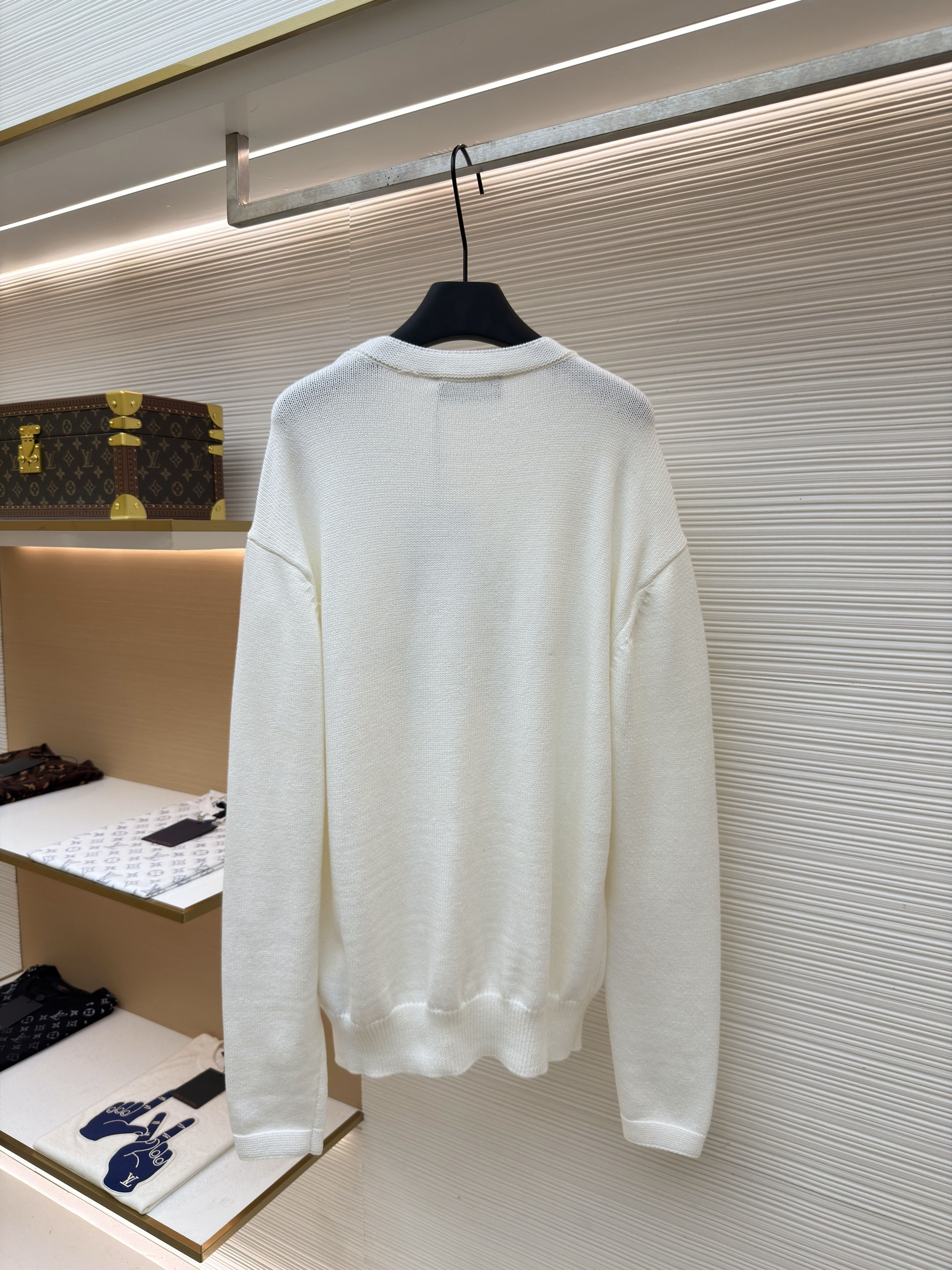 DIOR 迪奥 字母刺绣针织毛衣 针织衫 外套 长袖 白色 蓝色 B0