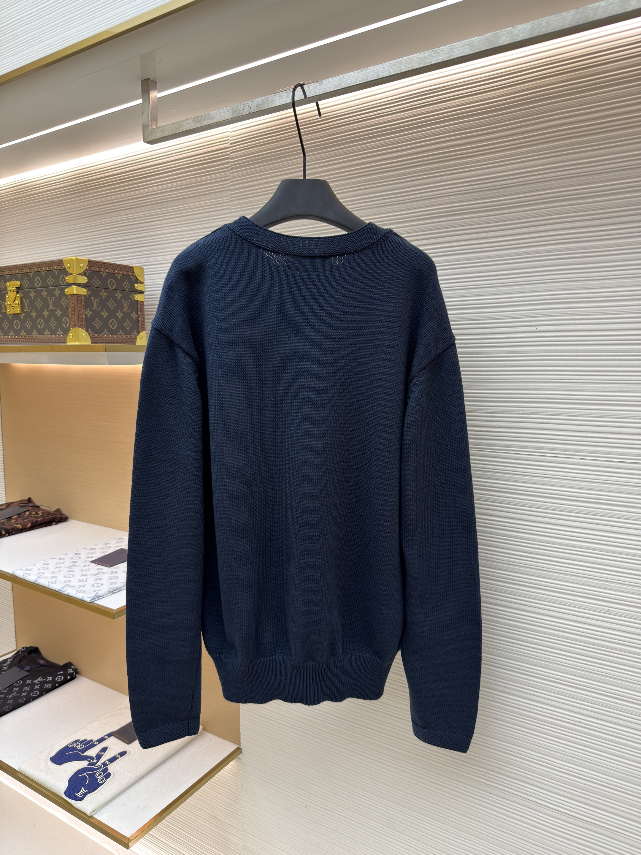 DIOR 迪奥 字母刺绣针织毛衣 针织衫 外套 长袖 白色 蓝色 B0