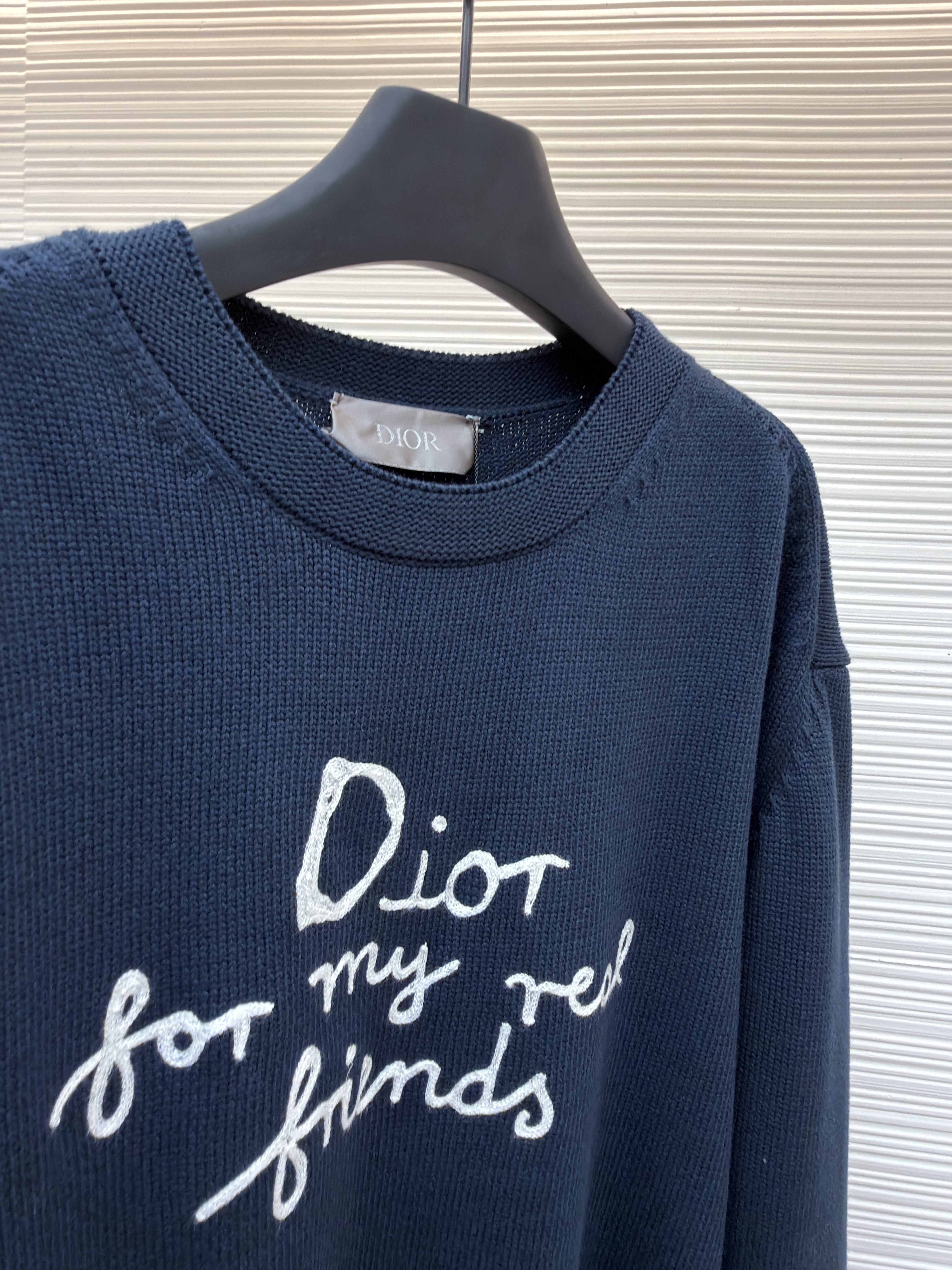 DIOR 迪奥 字母刺绣针织毛衣 针织衫 外套 长袖 白色 蓝色 B0