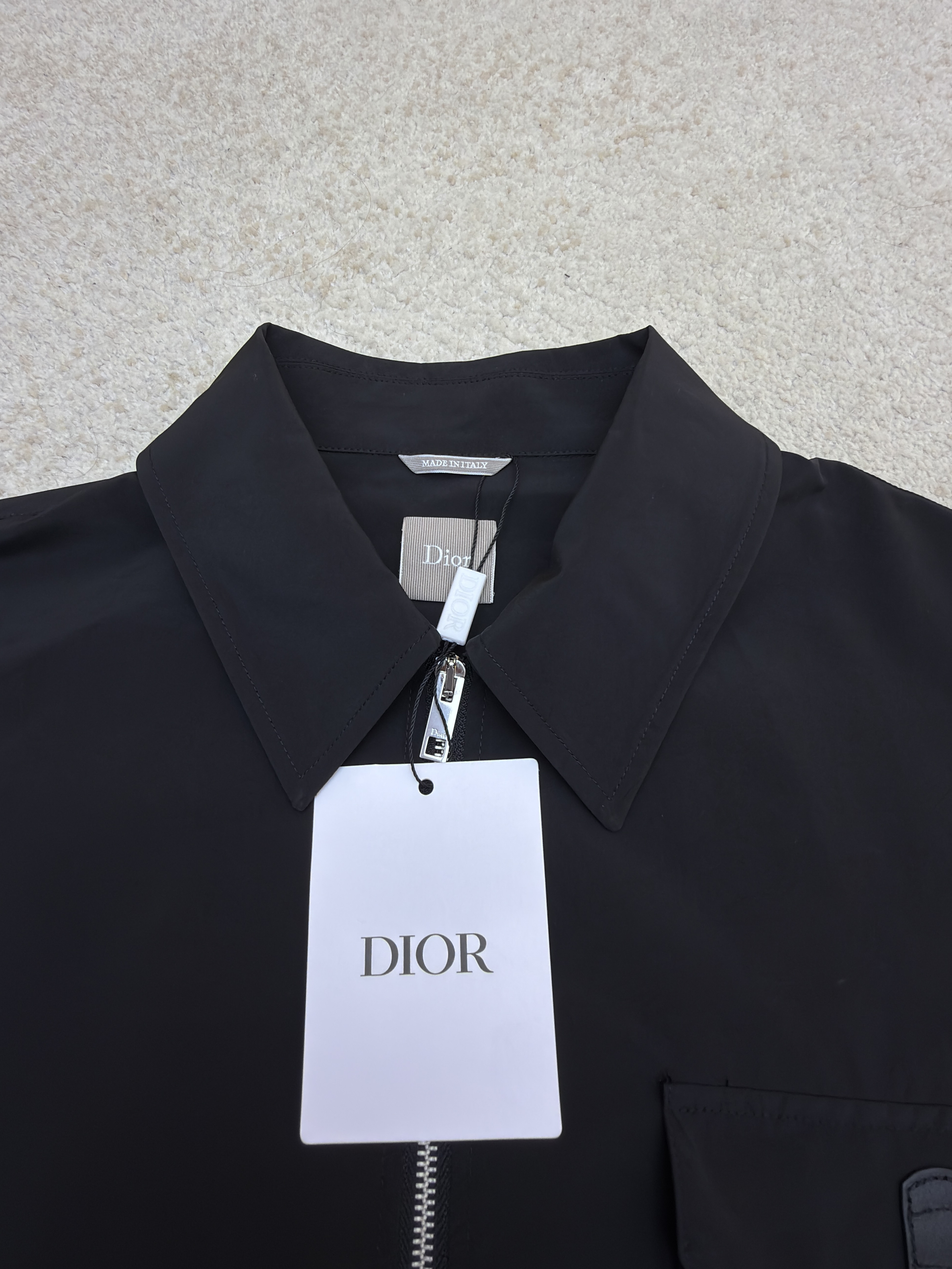 DIOR 迪奥 口袋搭扣拉链衬衫外套 夹克 秋冬款 长袖 黑色 B0